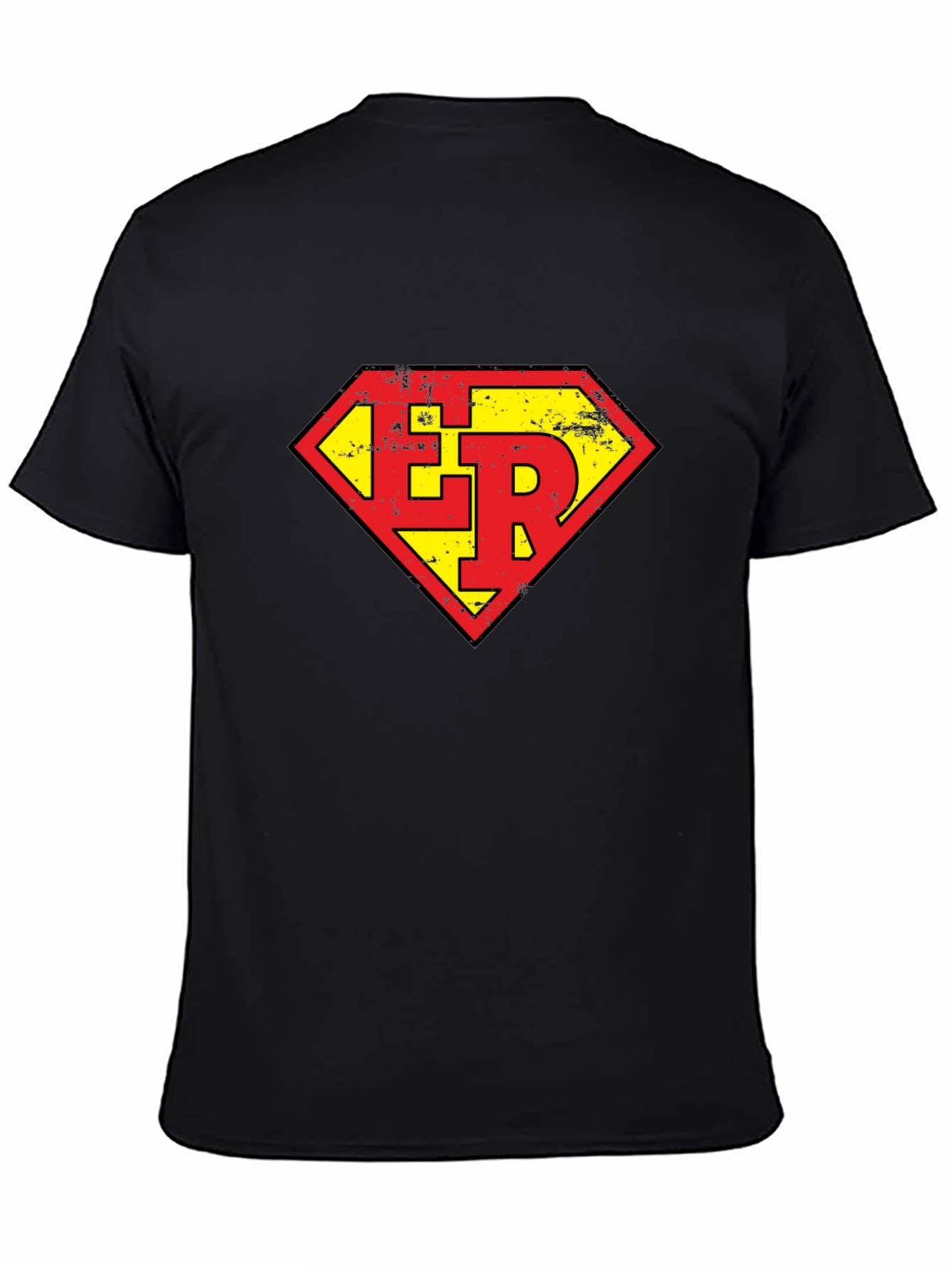 ER Super Hero Style Graphic Tee - Black