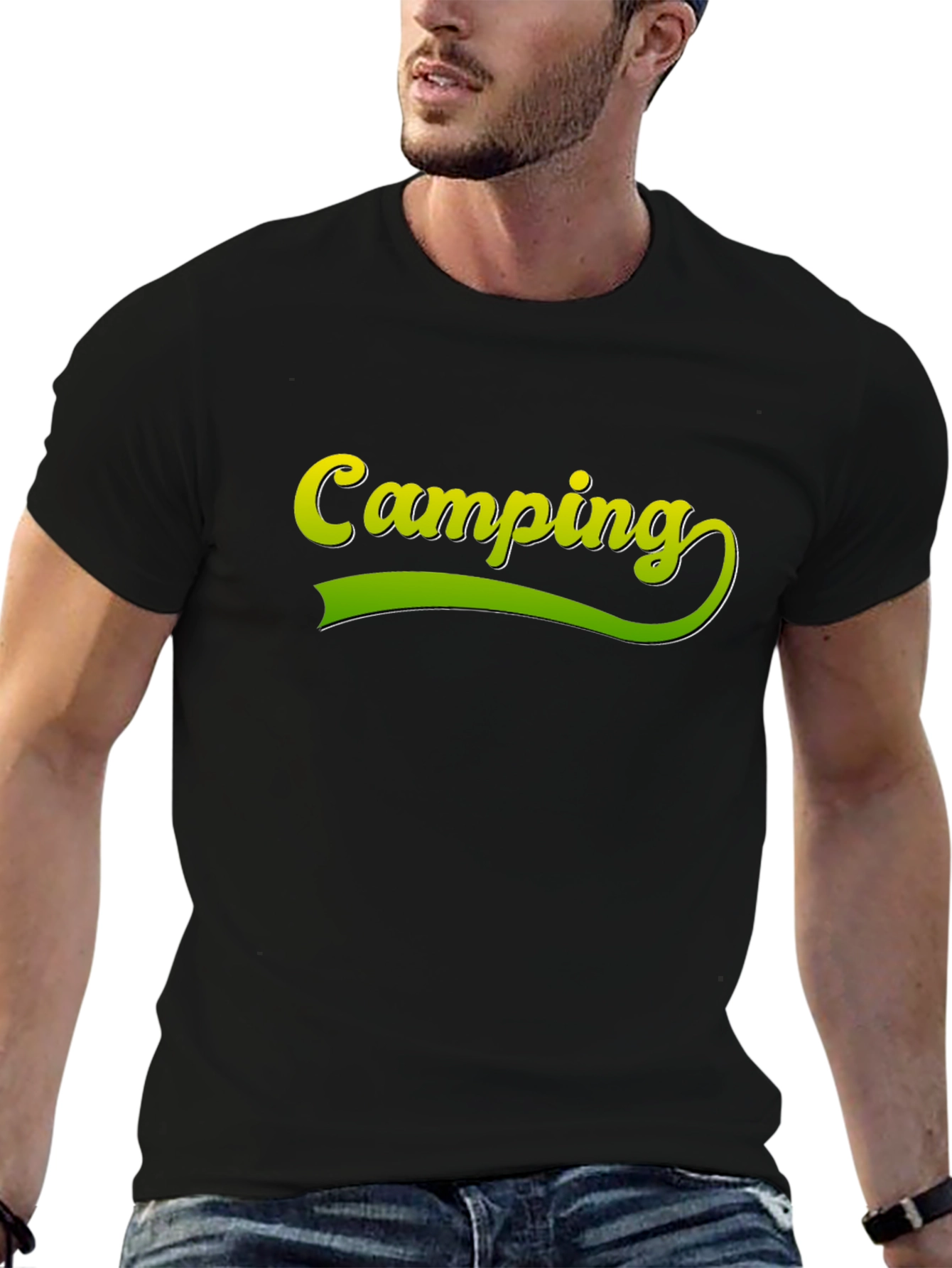 Camping Graphic Tee - Black Casual Shirt