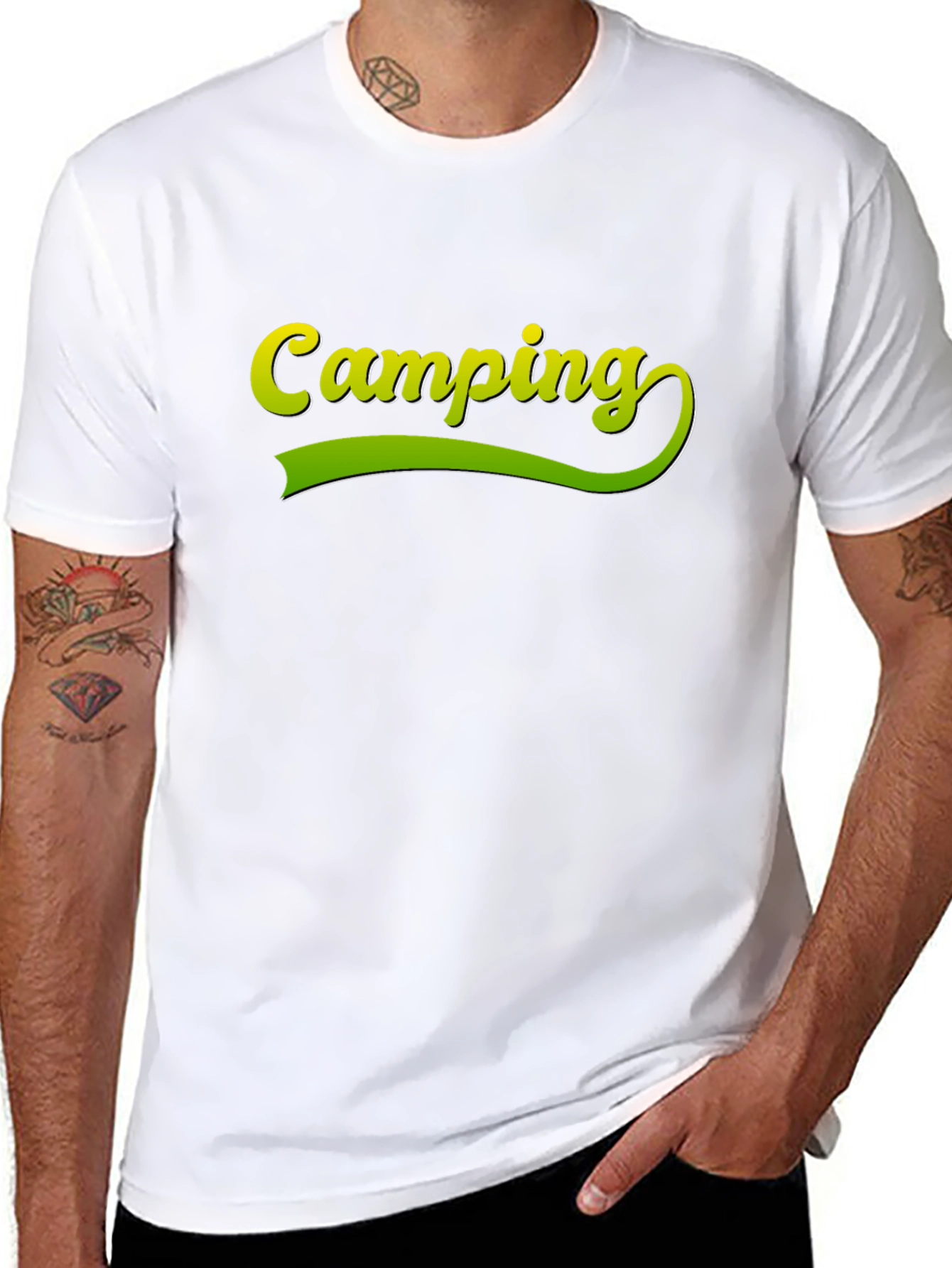 Camping Graphic Tee - Black Casual Shirt