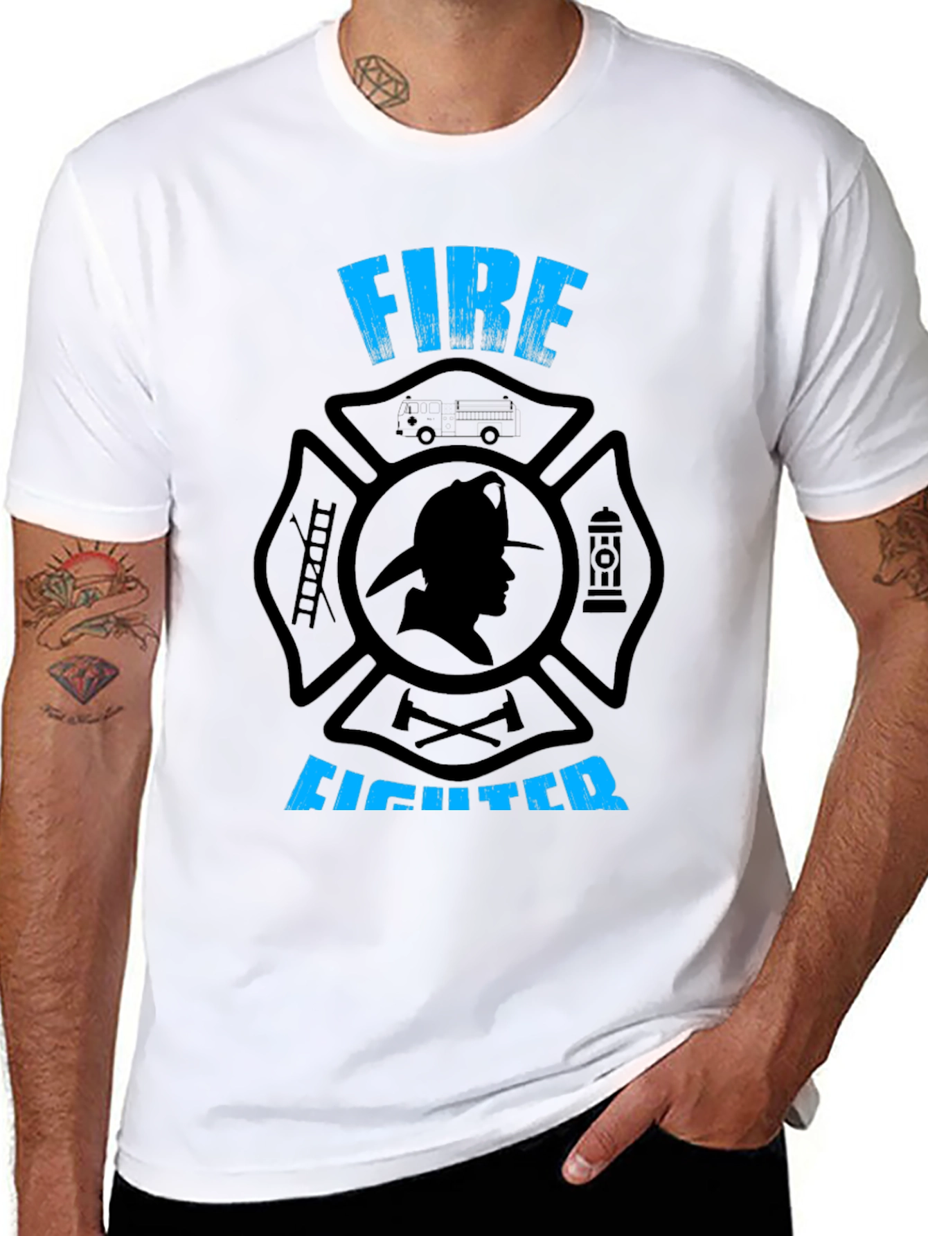 Firefighter T-Shirt - Maltase Cross Graphic Tee