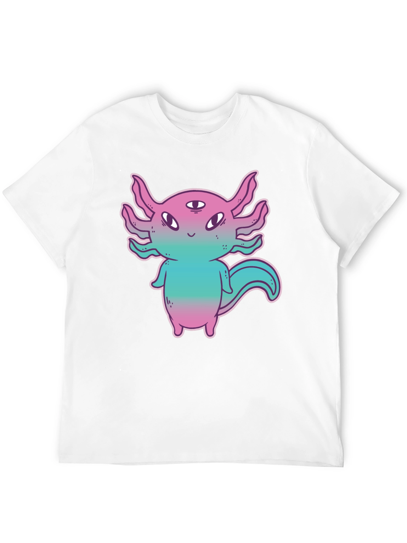 Axolotl Alien Graphic Tee - Funky 3-Eyed Amphibian Shirt