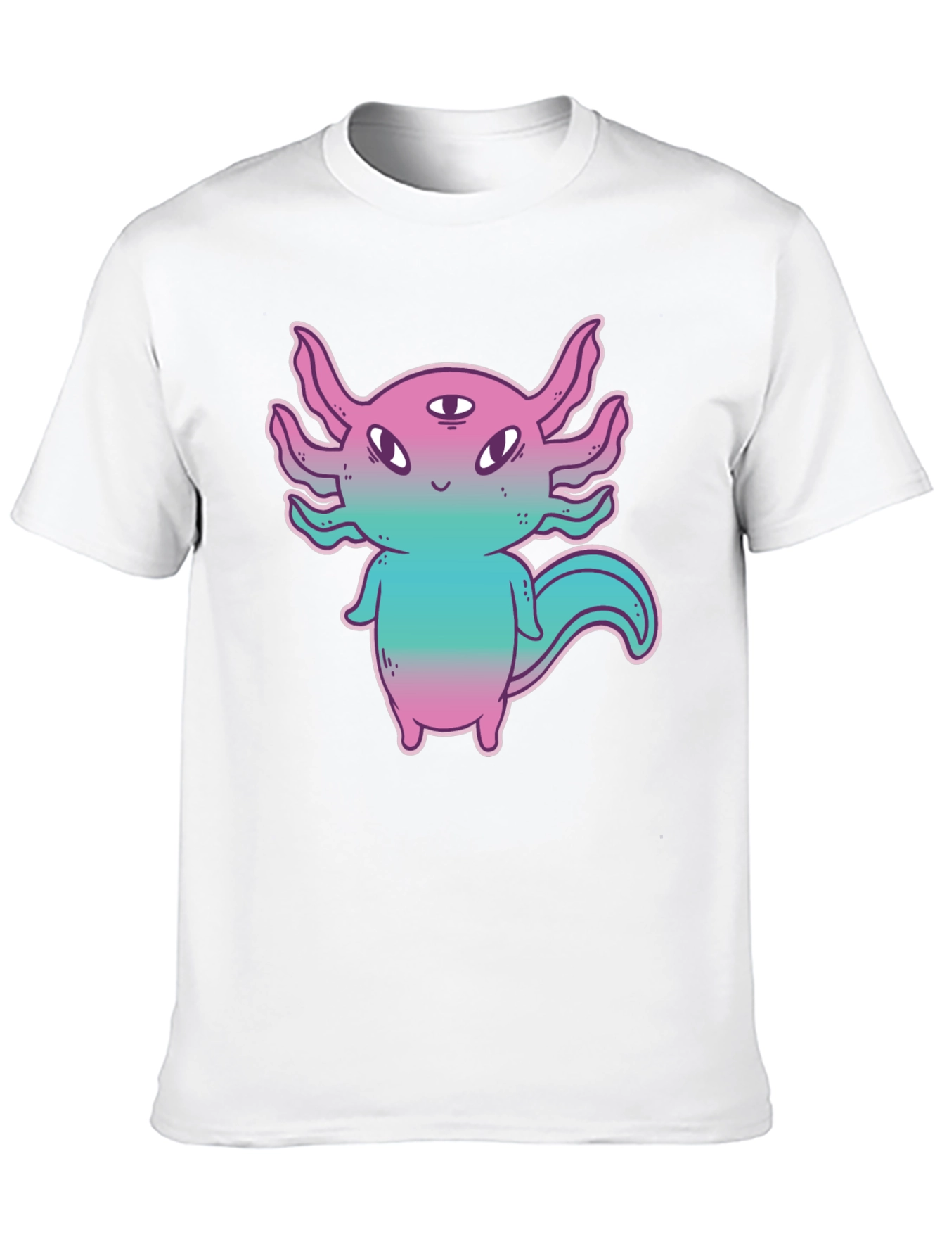 Axolotl Alien Graphic Tee - Funky 3-Eyed Amphibian Shirt