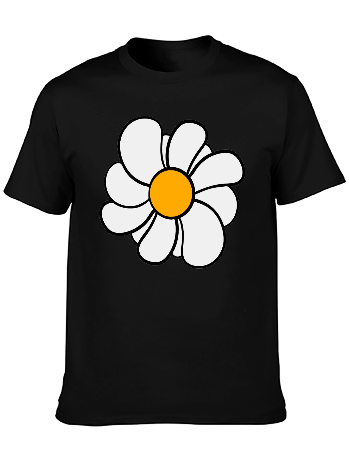 Daisy Flower Graphic Tee - Unisex Black T-Shirt
