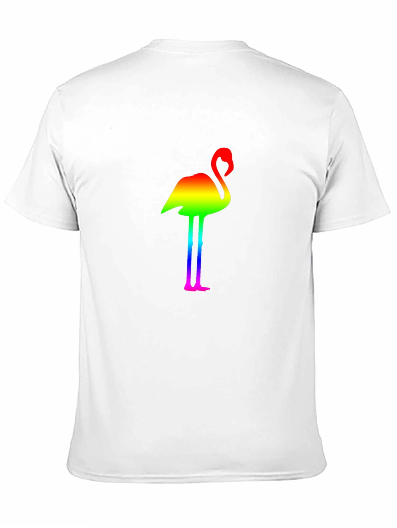 Rainbow Flamingo Graphic Black T-Shirt