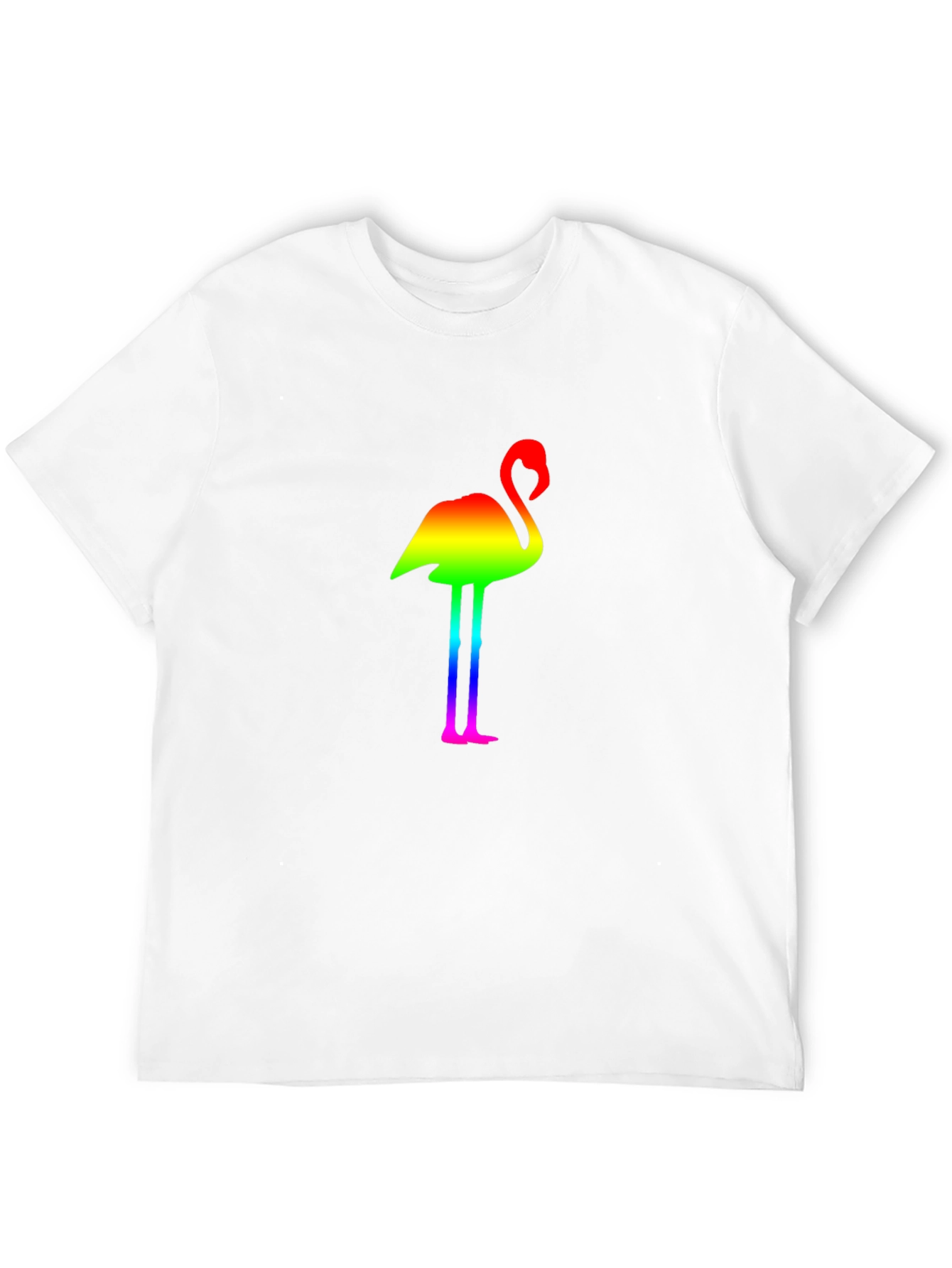 Rainbow Flamingo Graphic Black T-Shirt