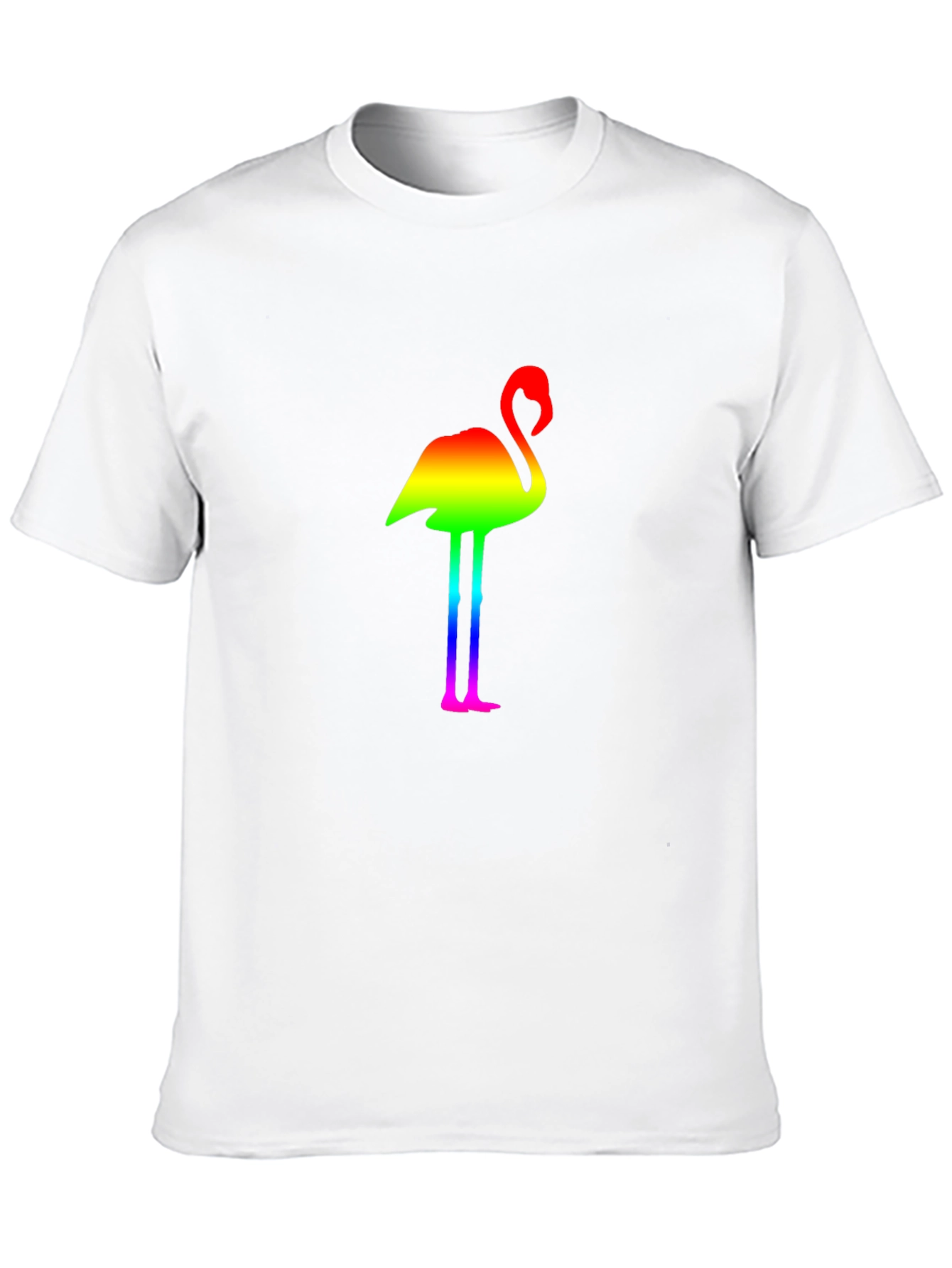 Rainbow Flamingo Graphic Black T-Shirt