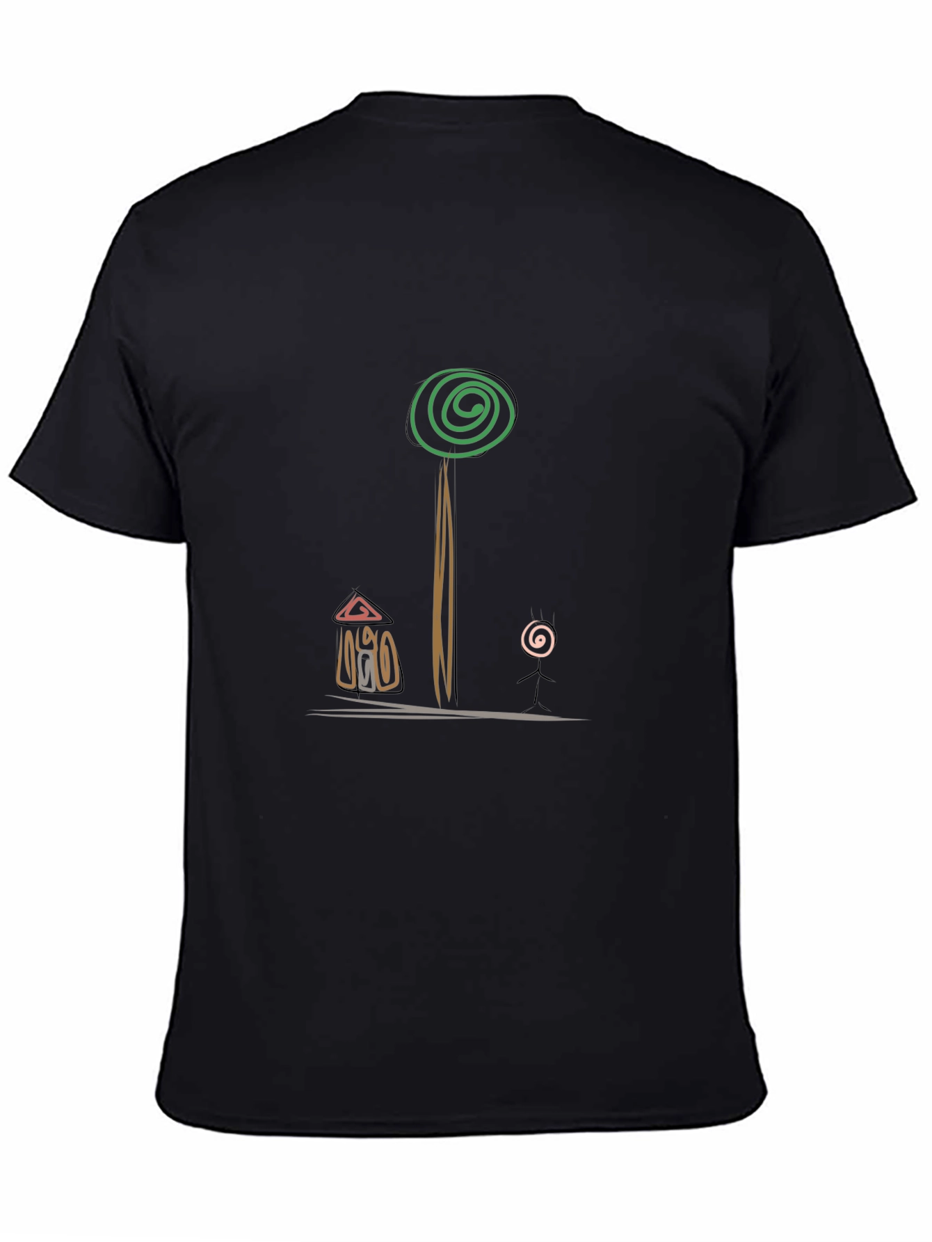 Abstract Graphic Print Tee - Casual Style