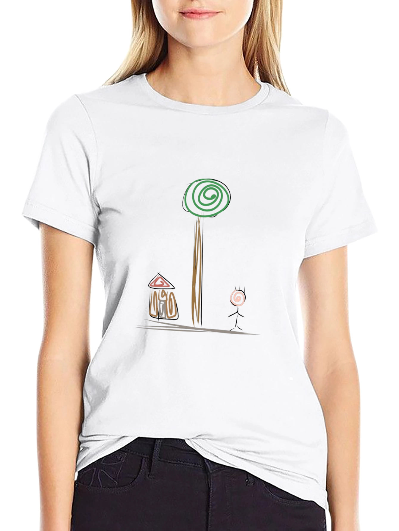 Abstract Graphic Print Tee - Casual Style