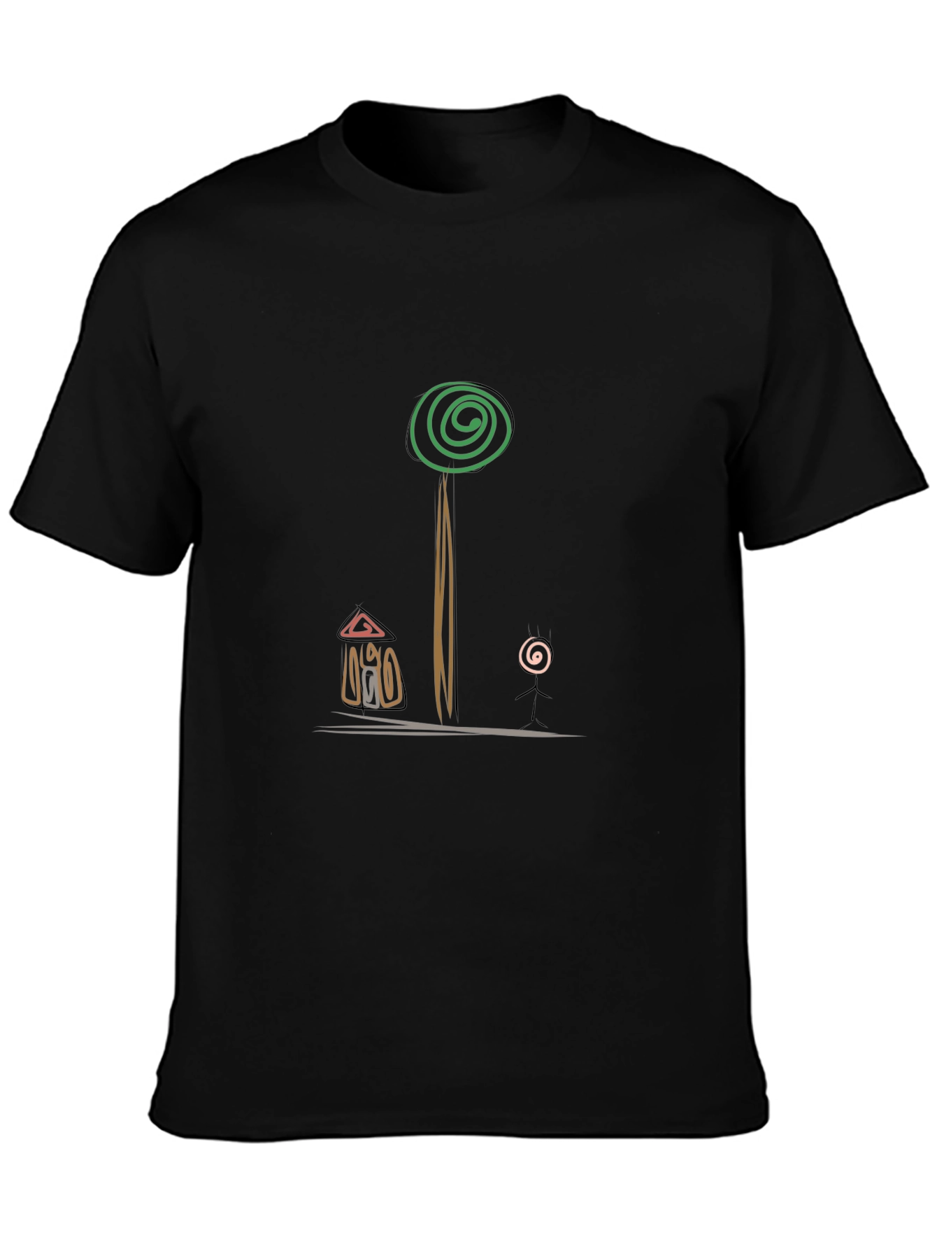Abstract Graphic Print Tee - Casual Style