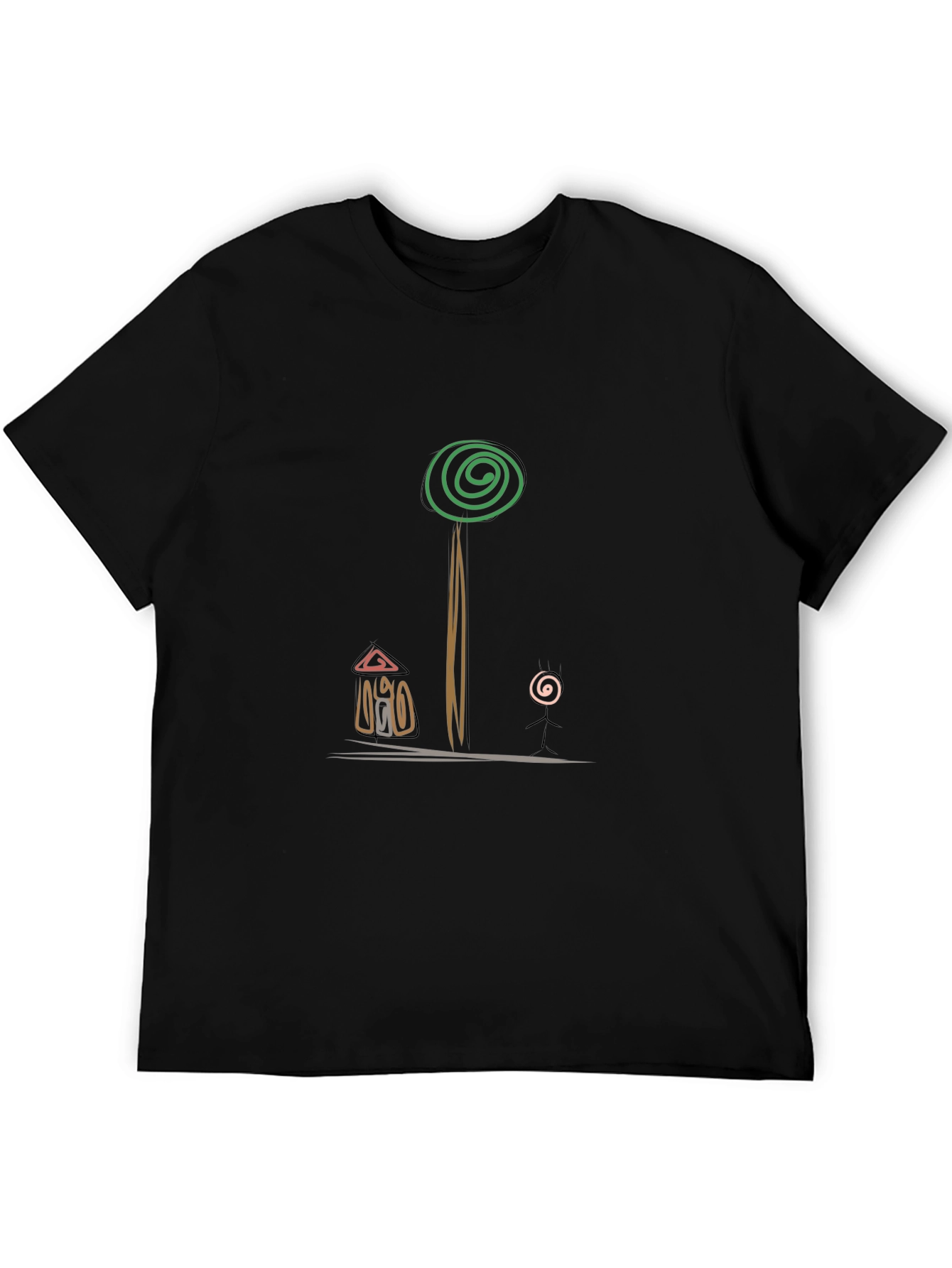 Abstract Graphic Print Tee - Casual Style
