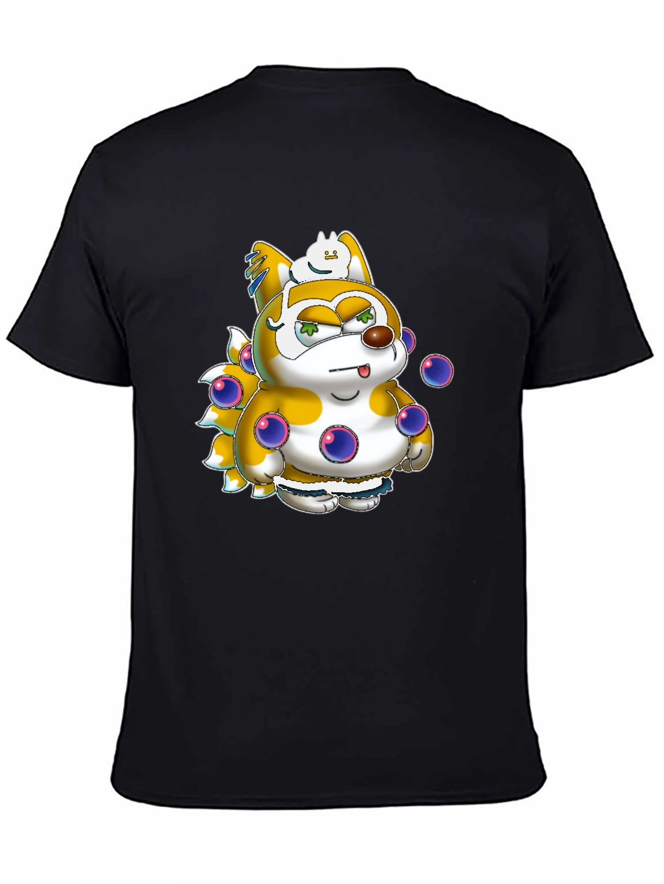 Cartoon Character Graphic T-Shirt - Black