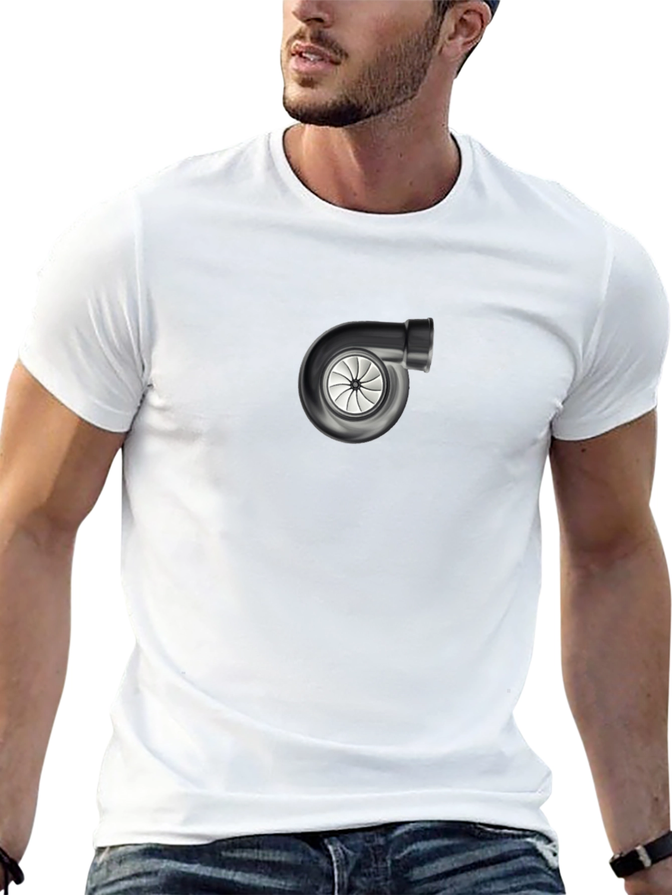 Turbocharged Style: Black Graphic Tee