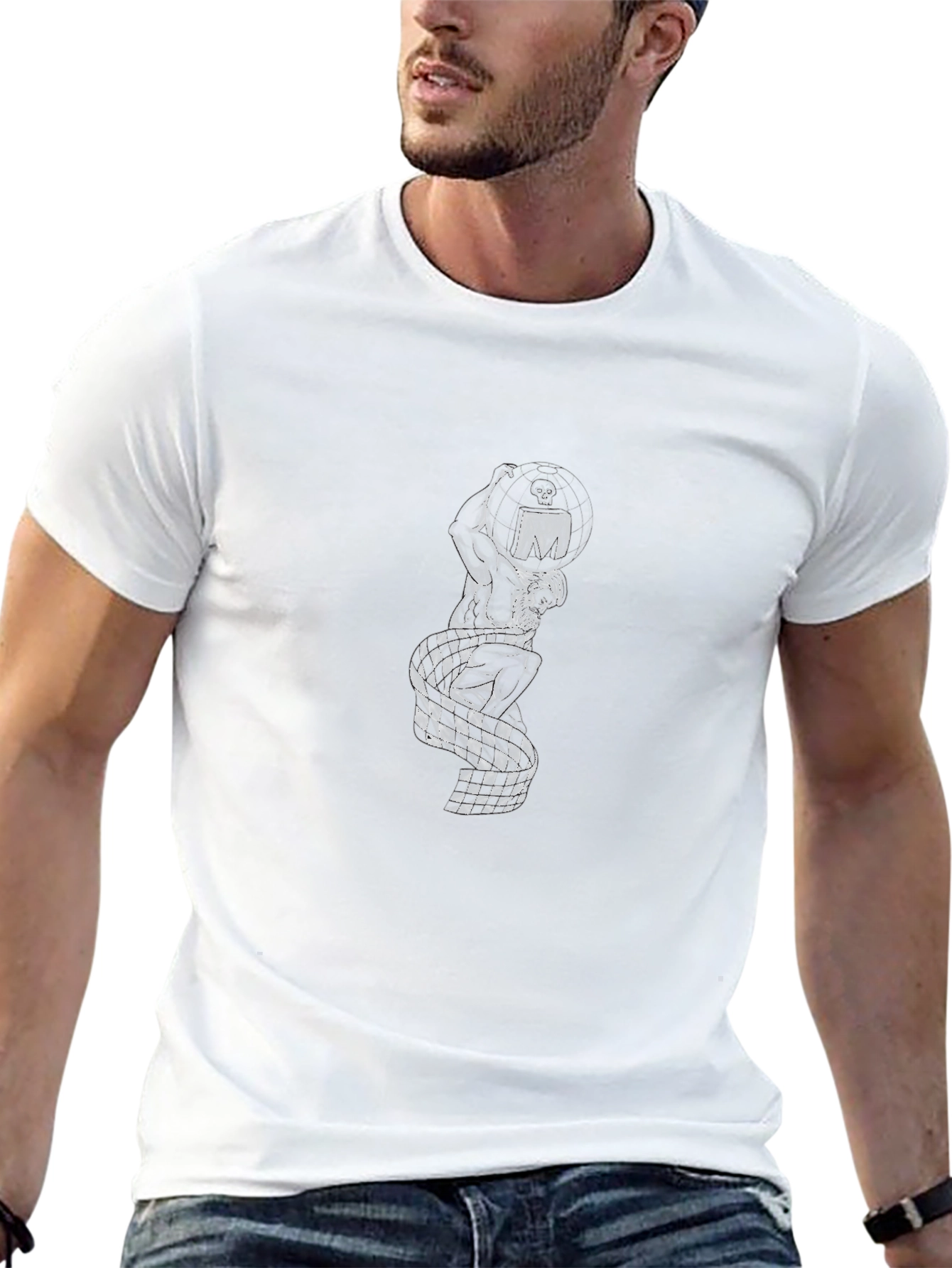 Black Graphic Tee - Atlas Checkered Flag Design