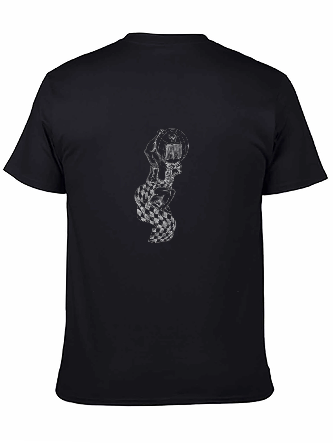 Black Graphic Tee - Atlas Checkered Flag Design