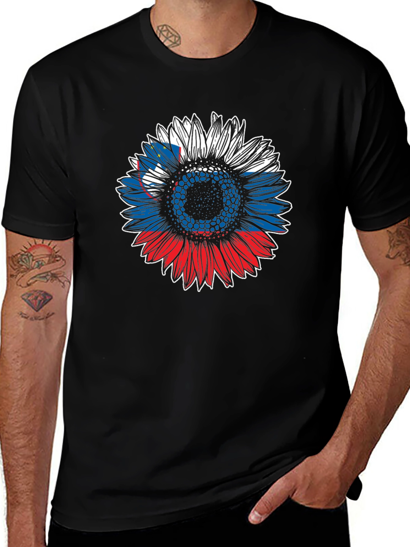 Slovenia Flag Sunflower Graphic Tee