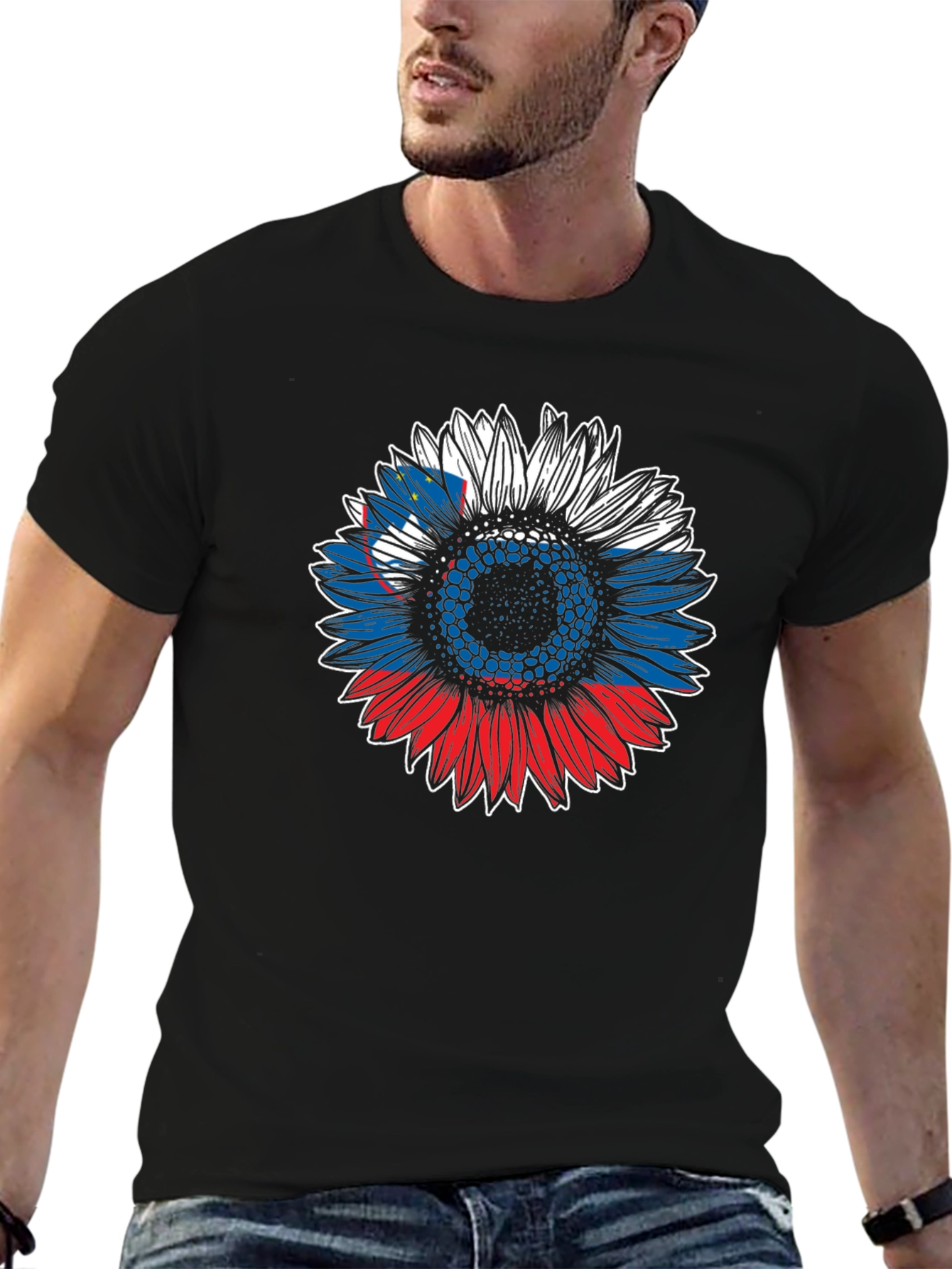 Slovenia Flag Sunflower Graphic Tee