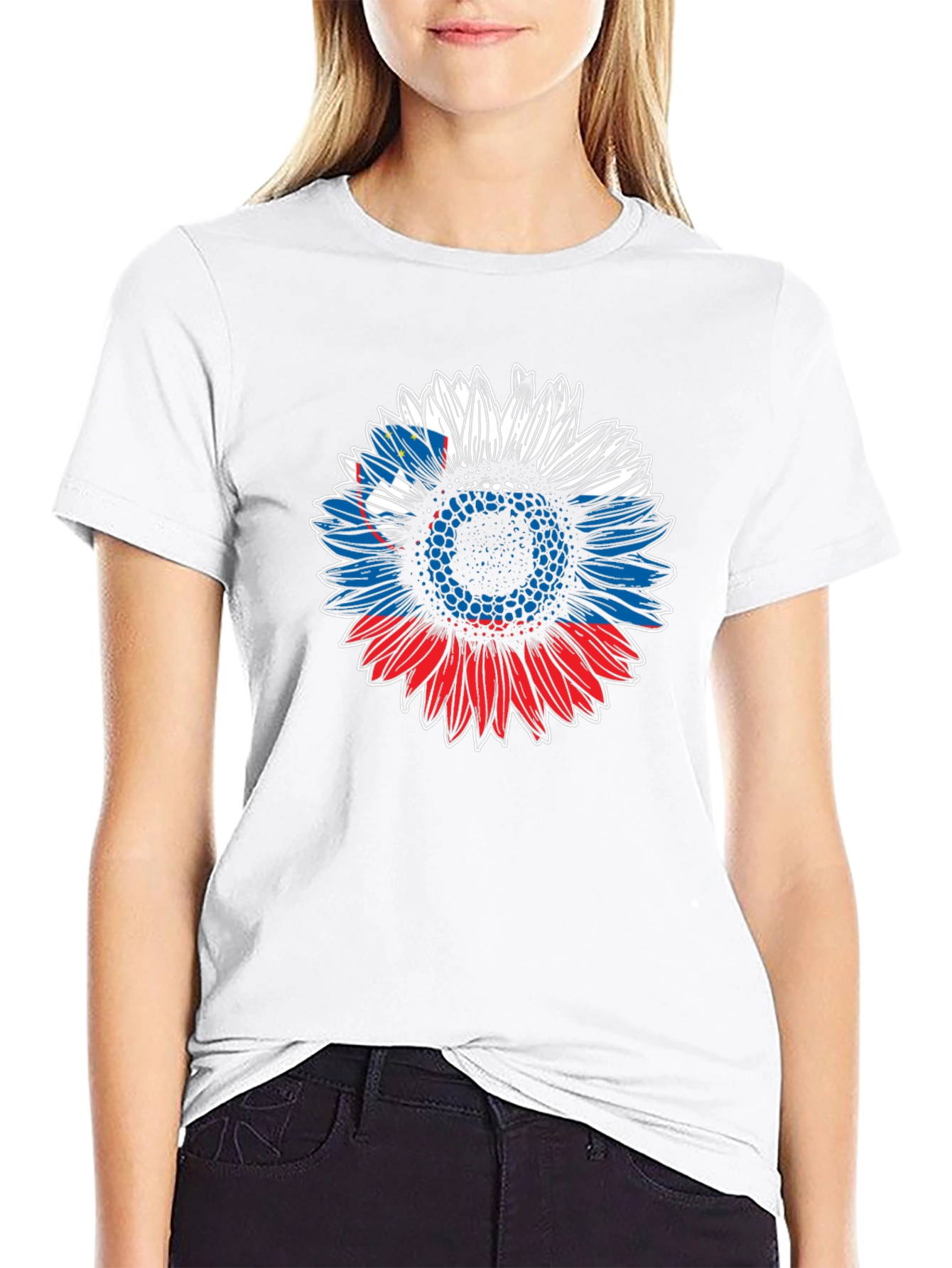 Slovenia Flag Sunflower Graphic Tee
