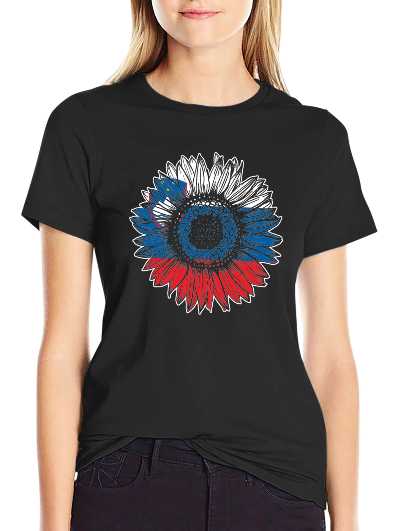 Slovenia Flag Sunflower Graphic Tee