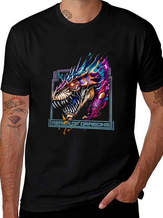 Realm of Dragons Graphic Tee - Bold Dragon Design