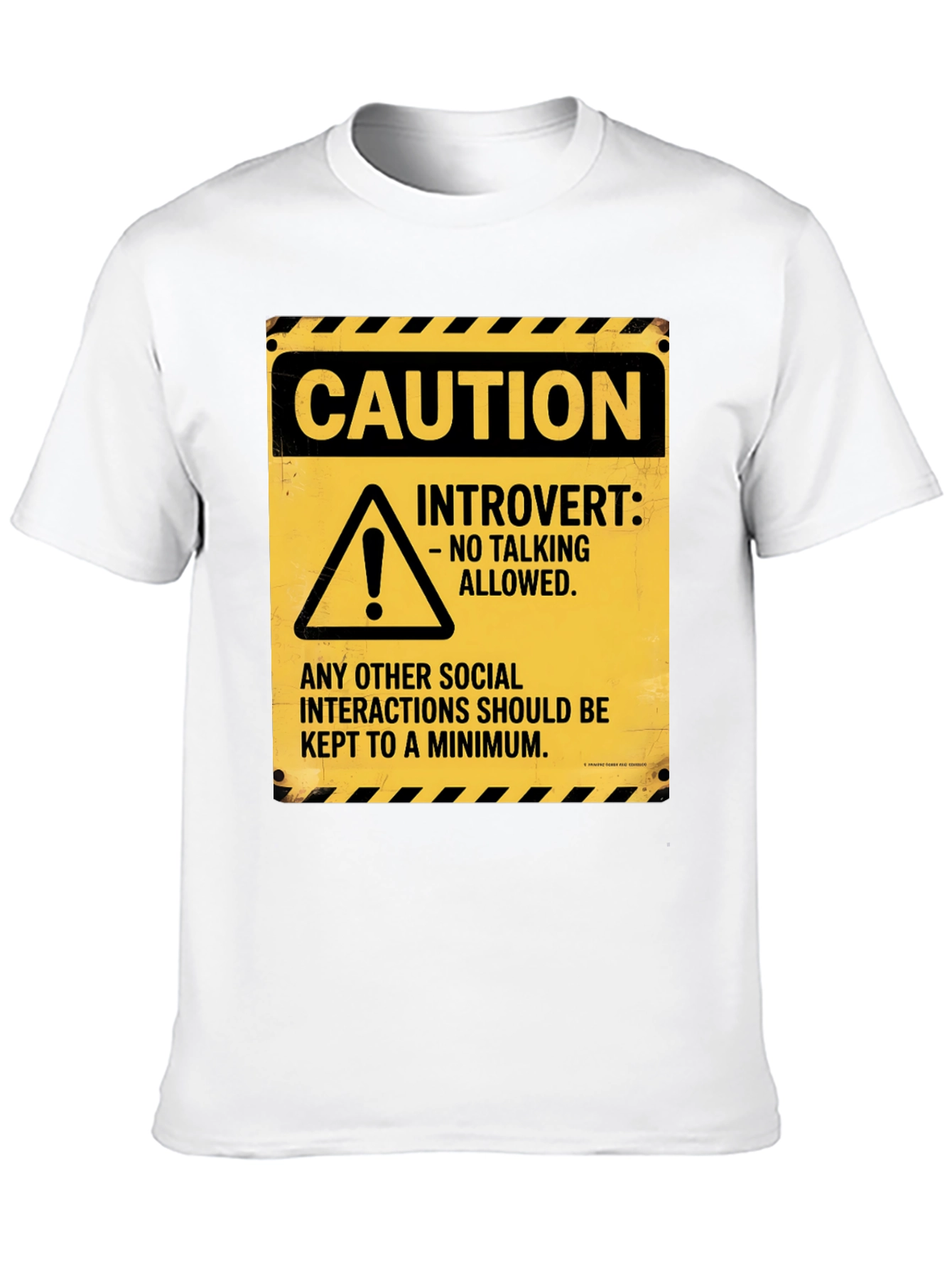 Caution Introvert Novelty Graphic Tee