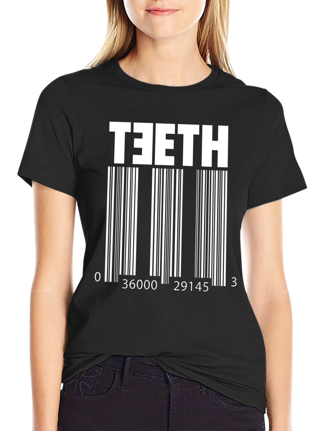TEETH Barcode Graphic T-Shirt - Bold Statement Tee