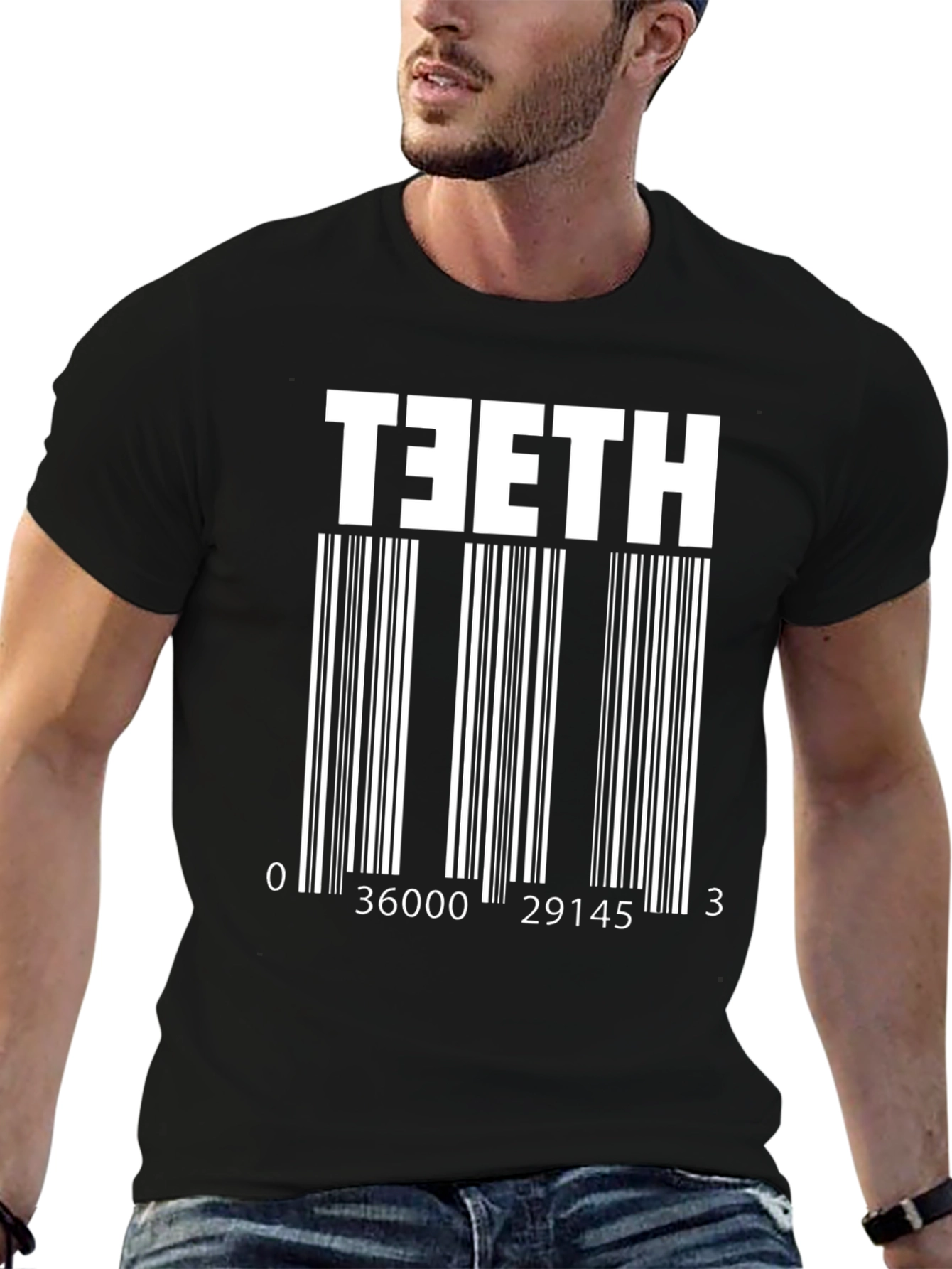 TEETH Barcode Graphic T-Shirt - Bold Statement Tee