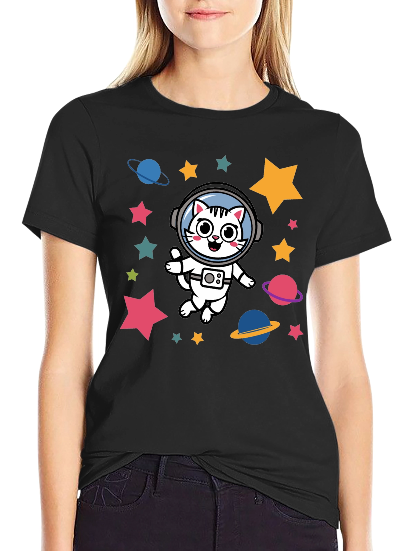 Astronaut Cat T-Shirt - Space Kitty Tee