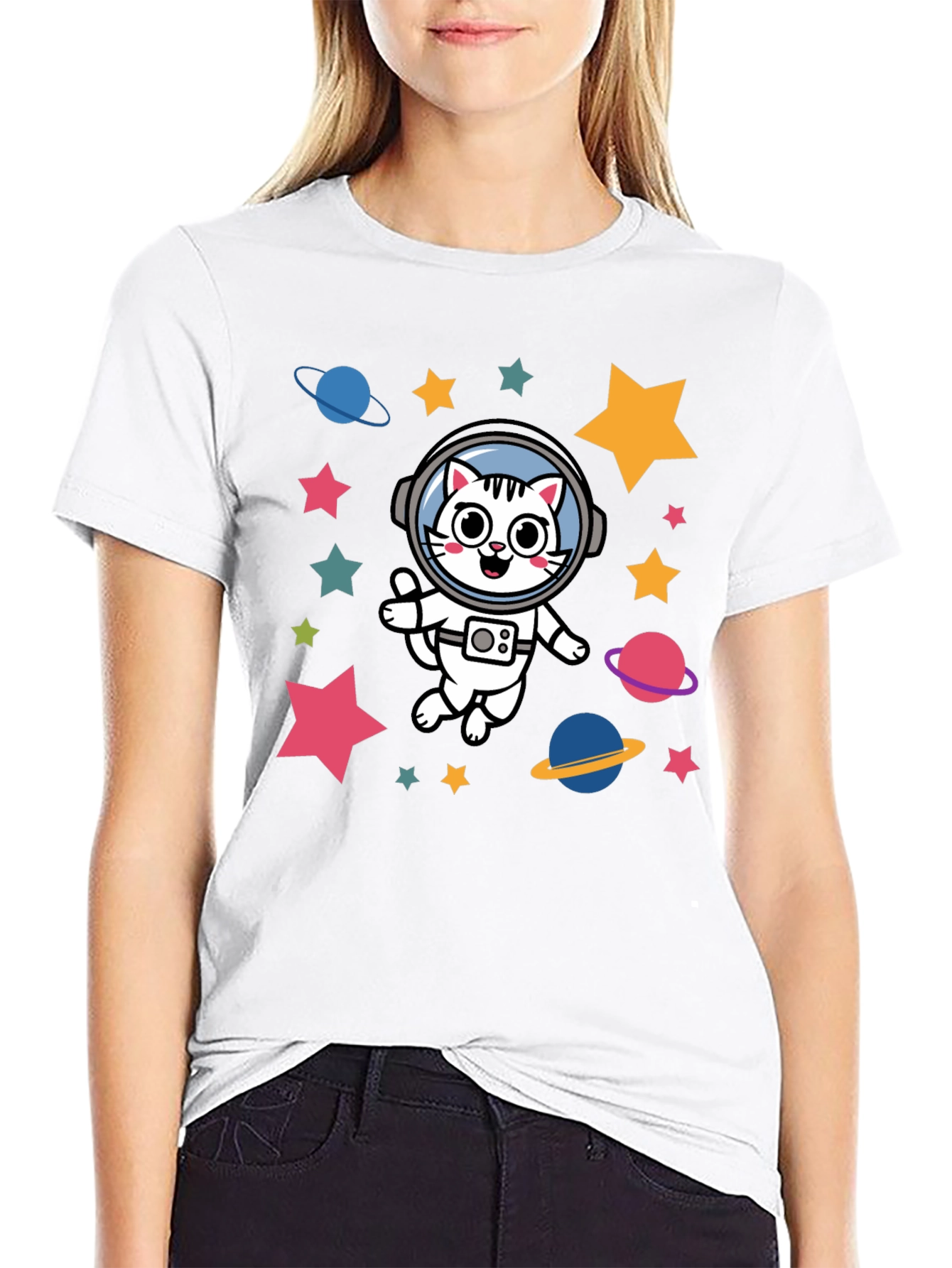 Astronaut Cat T-Shirt - Space Kitty Tee