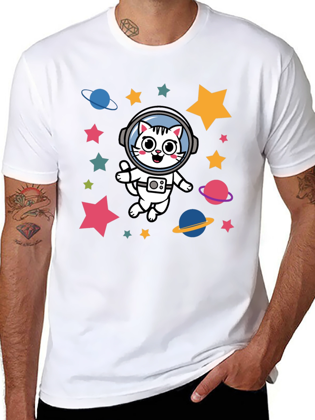 Astronaut Cat T-Shirt - Space Kitty Tee
