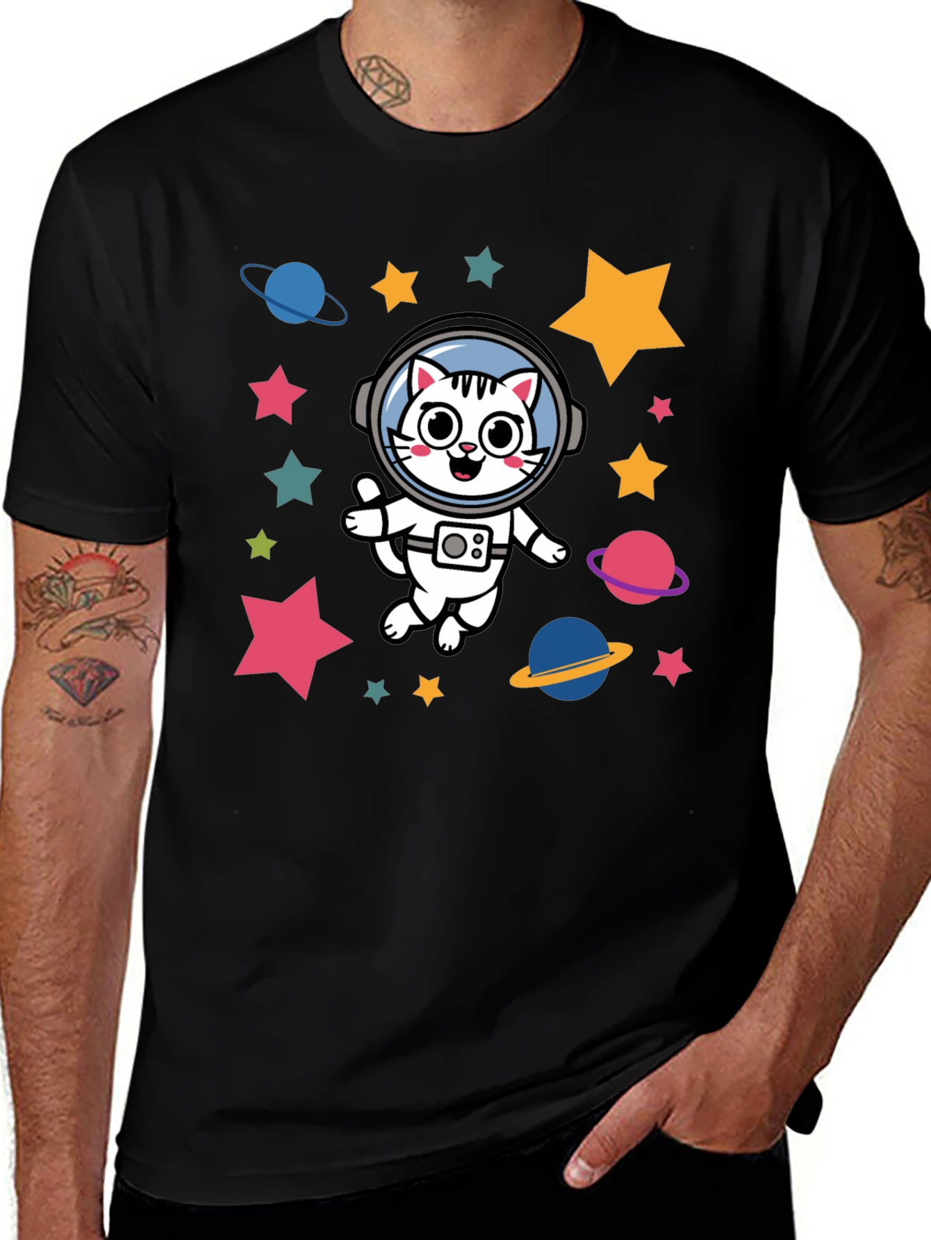 Astronaut Cat T-Shirt - Space Kitty Tee