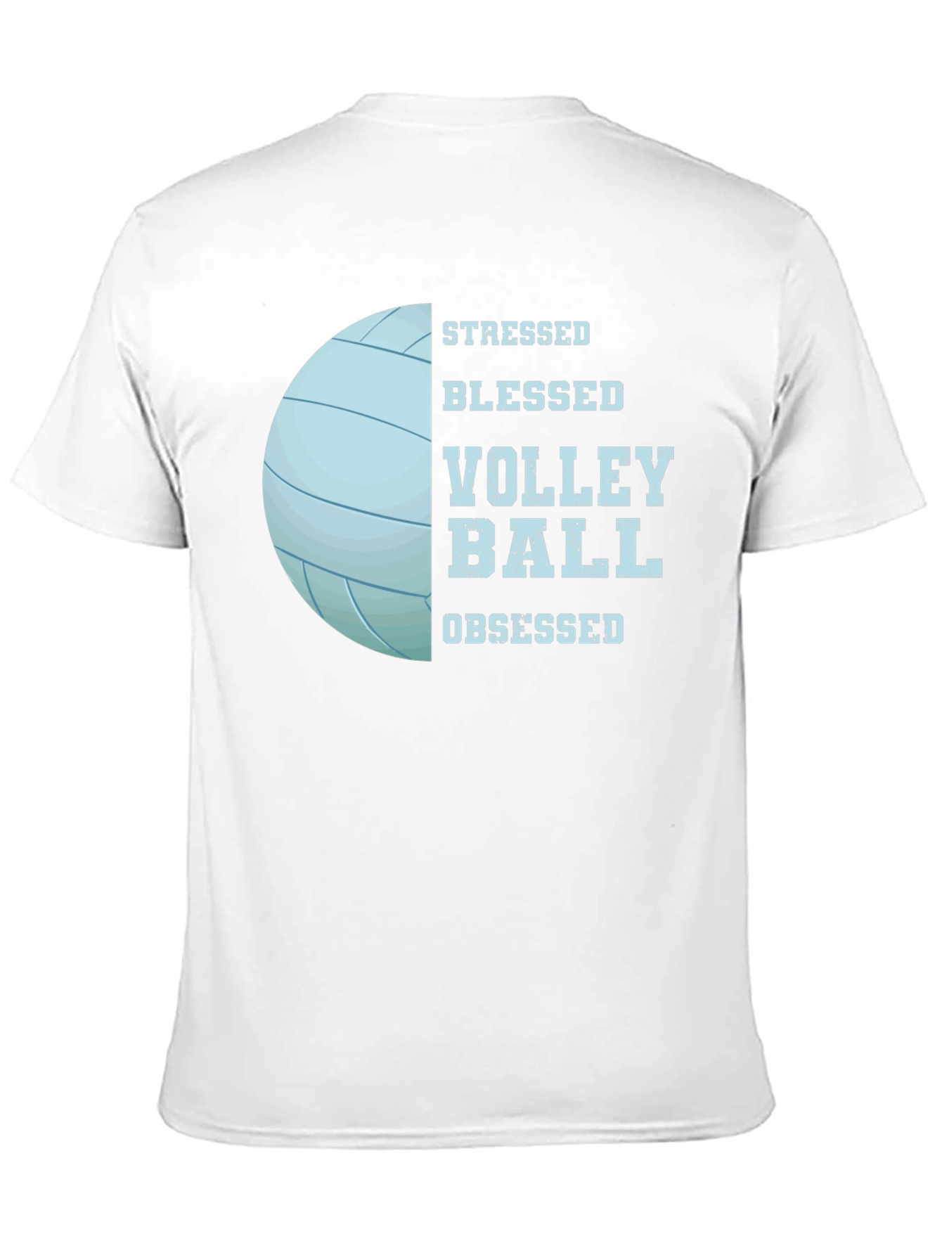Stressed Blessed Volleyball Obsessed Black T-Shirt
