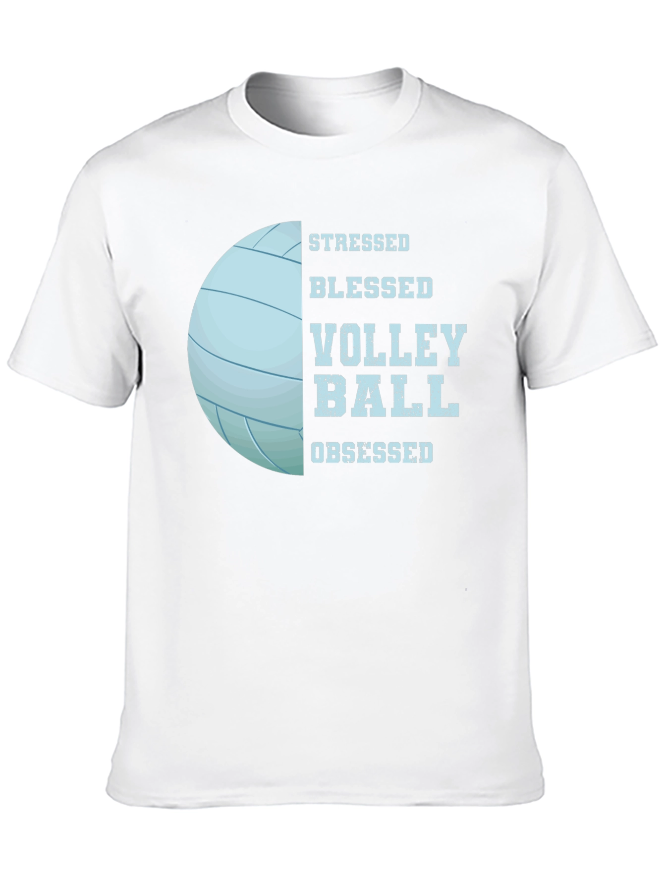 Stressed Blessed Volleyball Obsessed Black T-Shirt