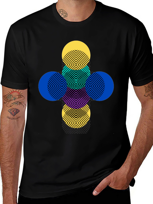 Geometric Circles Graphic Tee - Modern Pattern T-Shirt