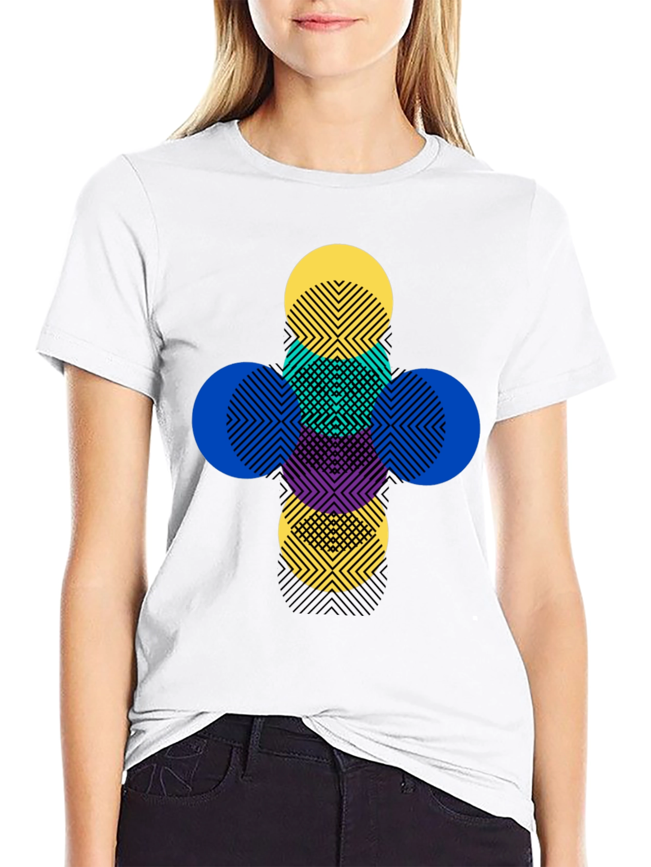 Geometric Circles Graphic Tee - Modern Pattern T-Shirt