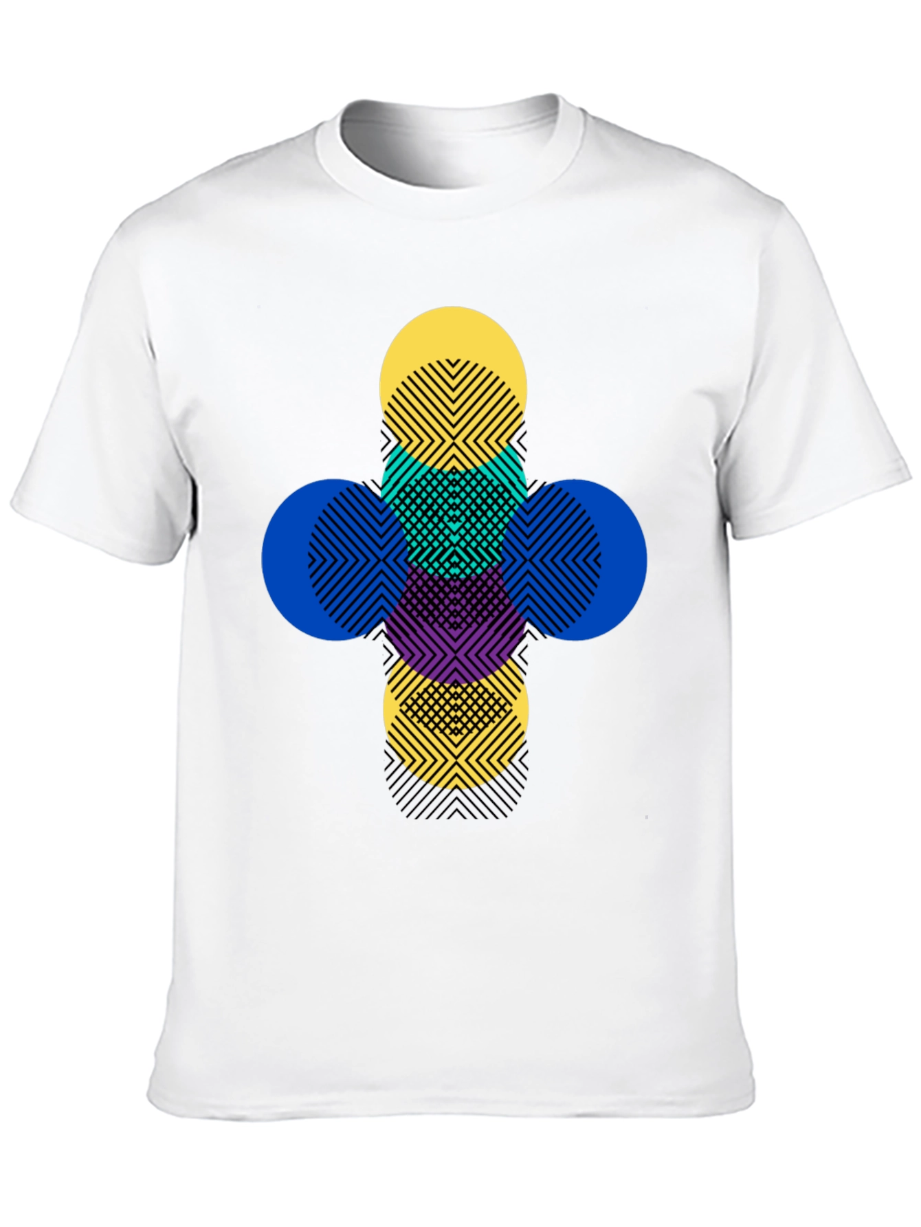 Geometric Circles Graphic Tee - Modern Pattern T-Shirt