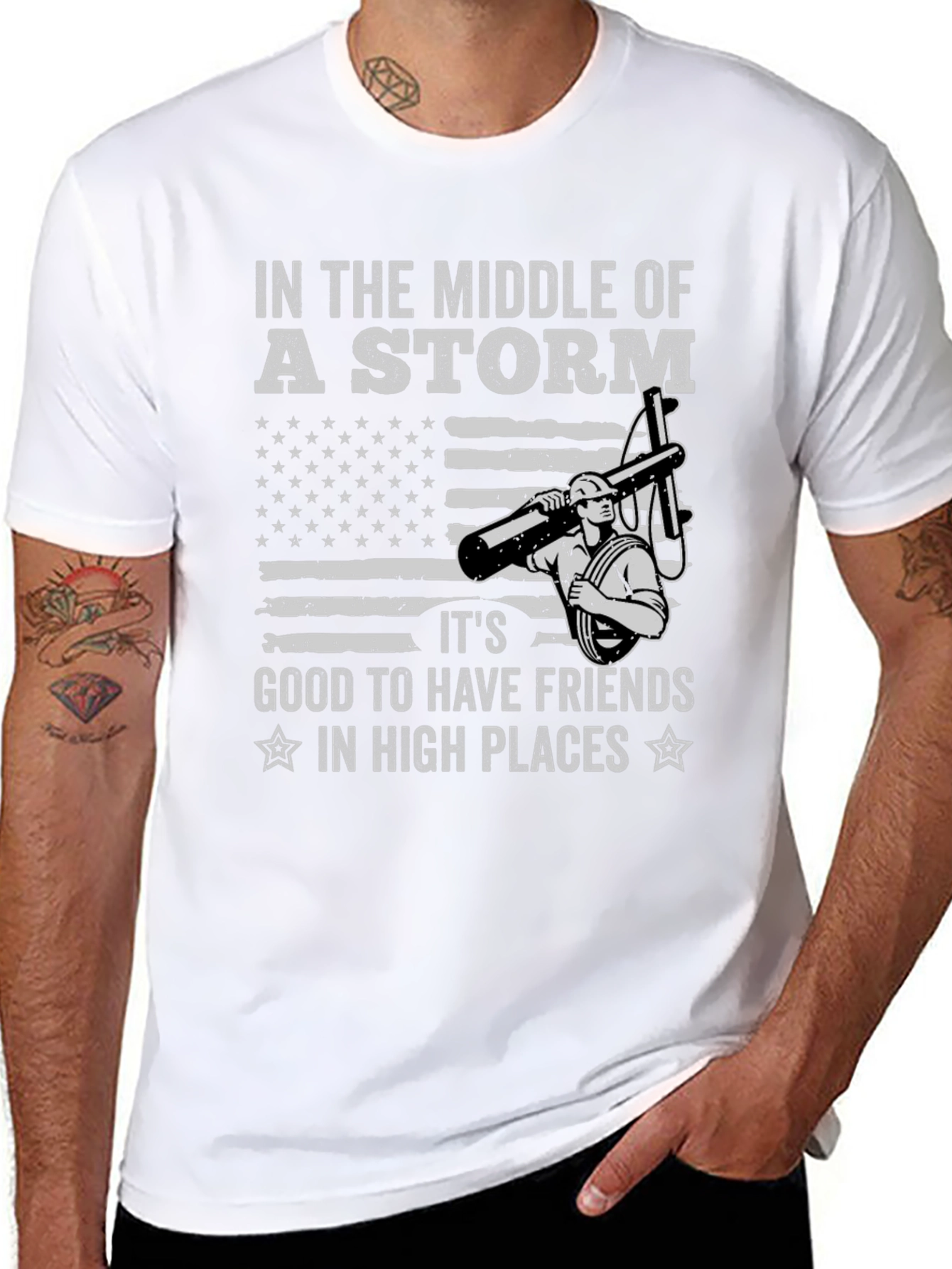 Lineman Storm Graphic Tee - High Places Friends