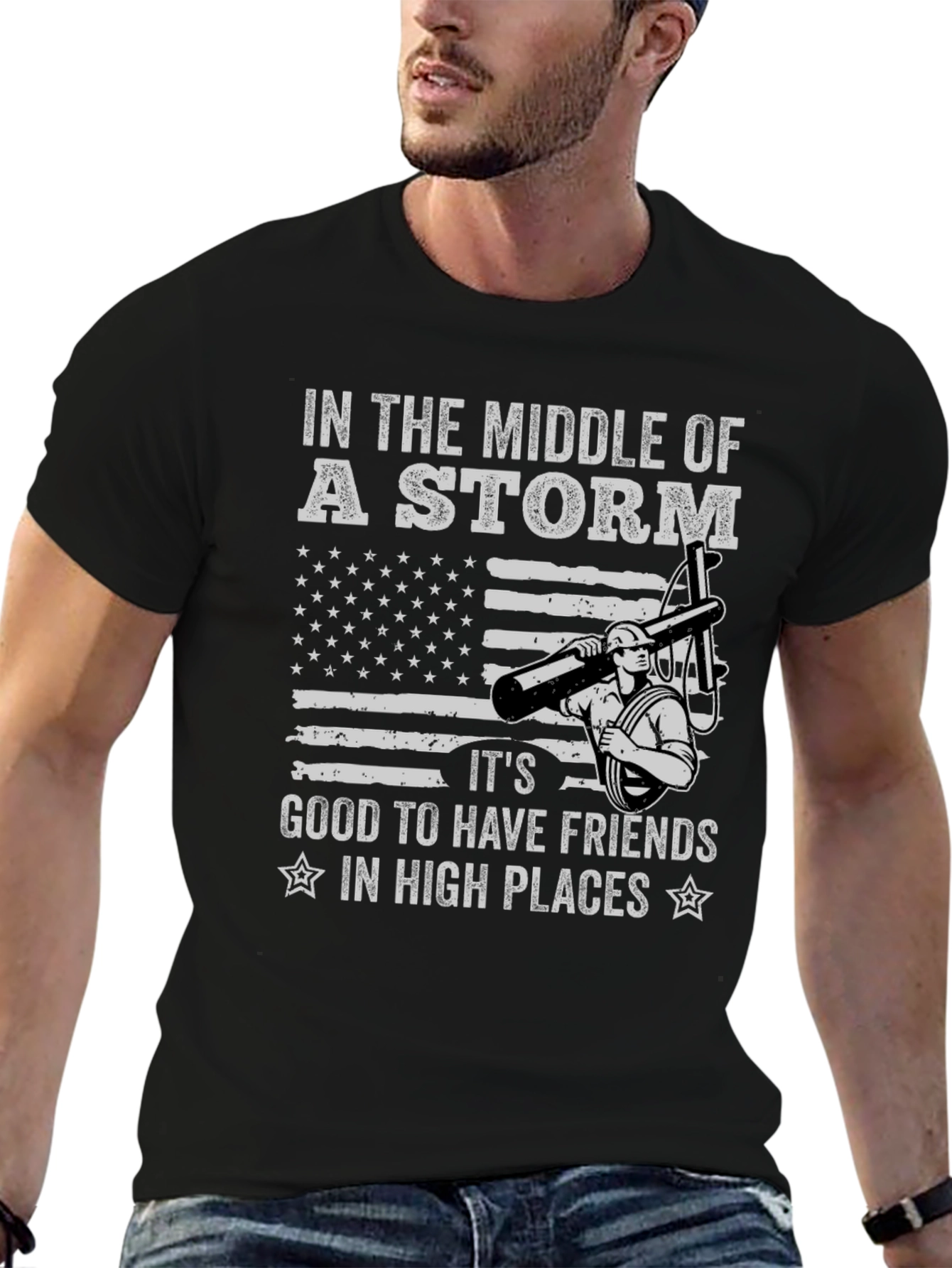 Lineman Storm Graphic Tee - High Places Friends