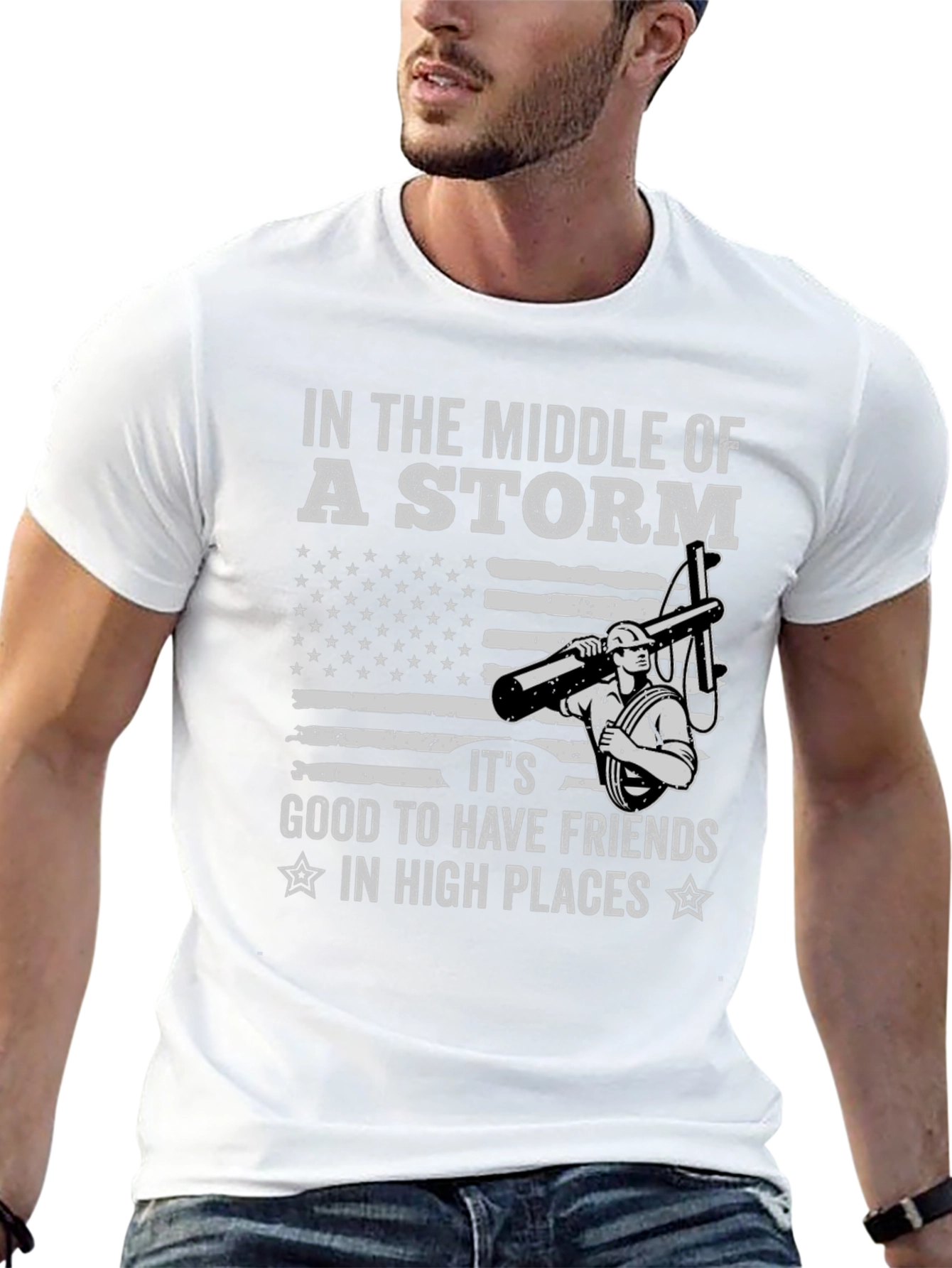 Lineman Storm Graphic Tee - High Places Friends