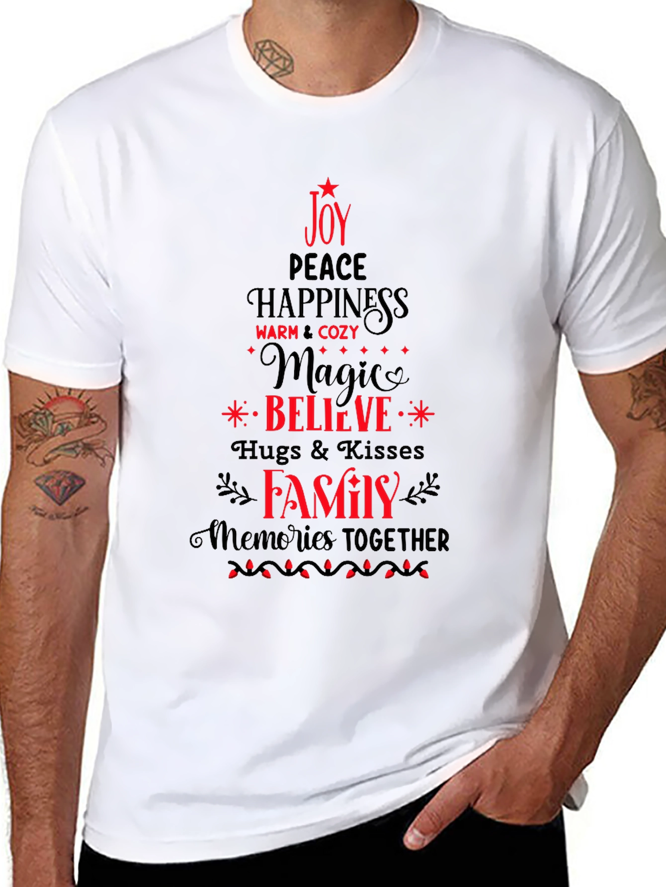Holiday Spirit T-Shirt - Joy Peace Family Design