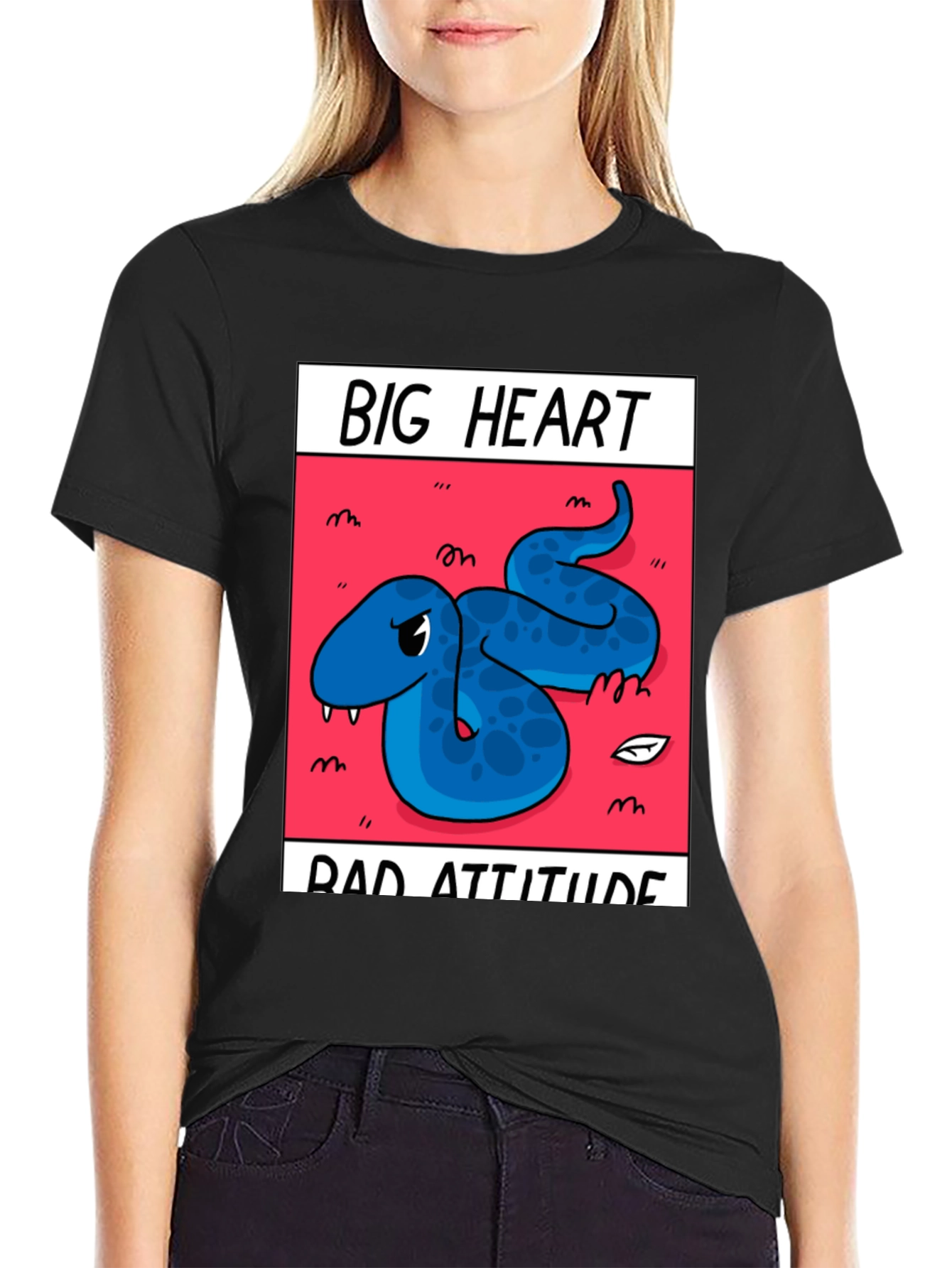 Big Heart Bad Attitude Graphic Tee - Black