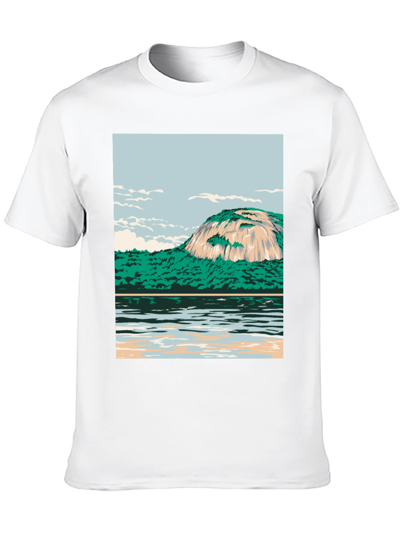 Mountain Lake Graphic Tee - Cool Nature Design