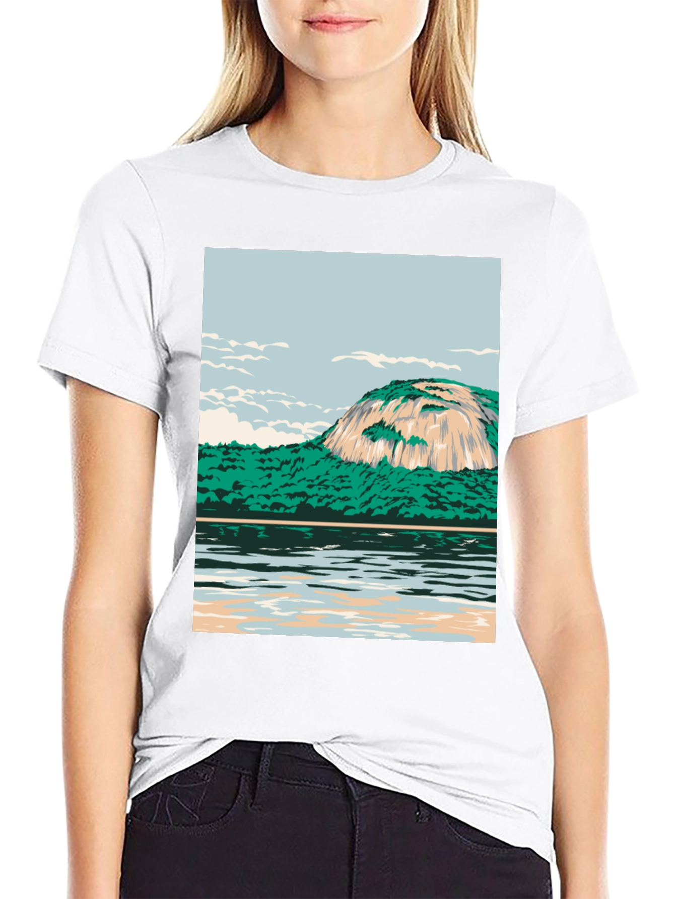 Mountain Lake Graphic Tee - Cool Nature Design