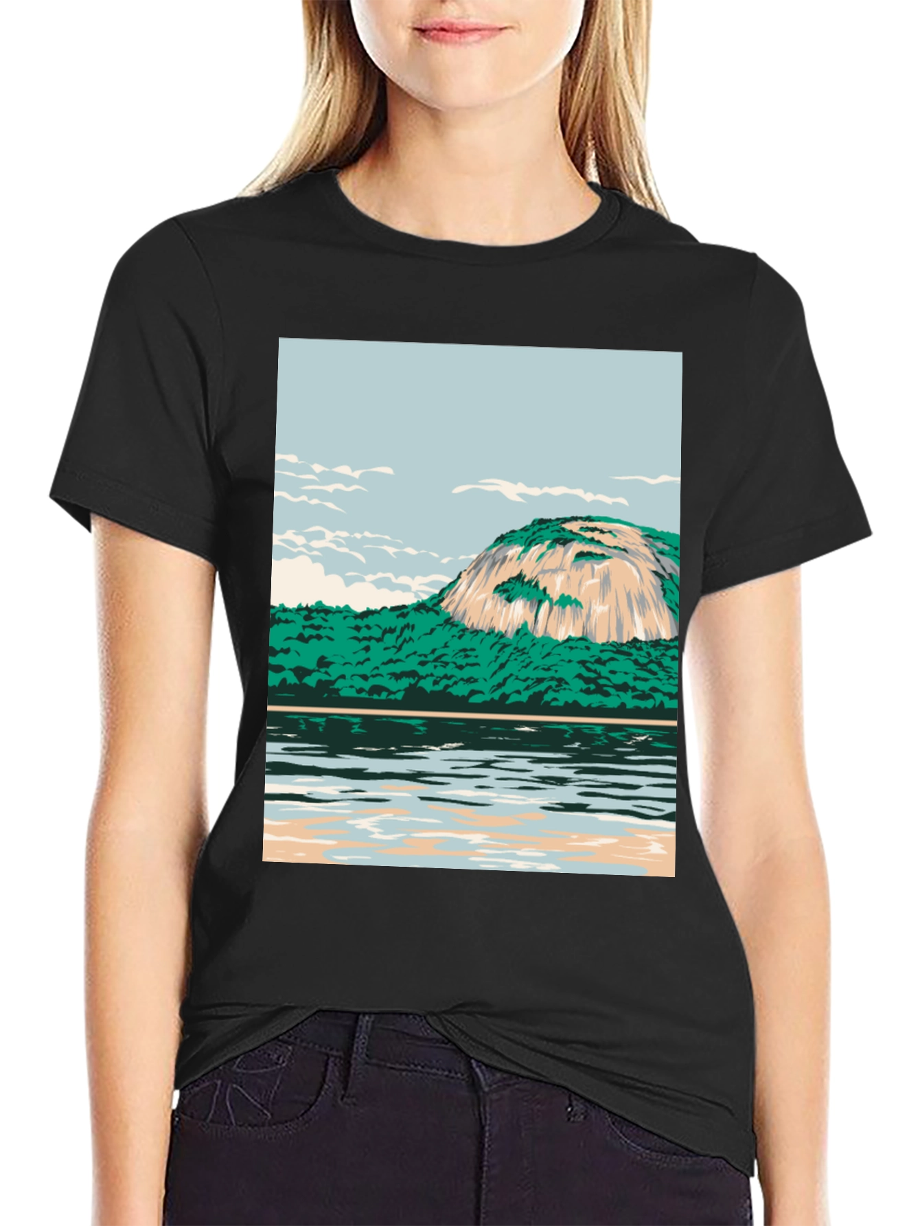 Mountain Lake Graphic Tee - Cool Nature Design