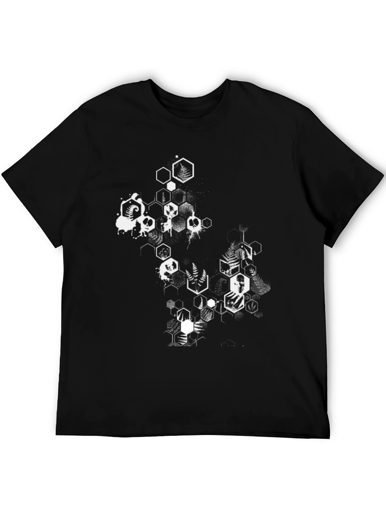 Geometric Skull Graphic Tee - Mens Black T-Shirt