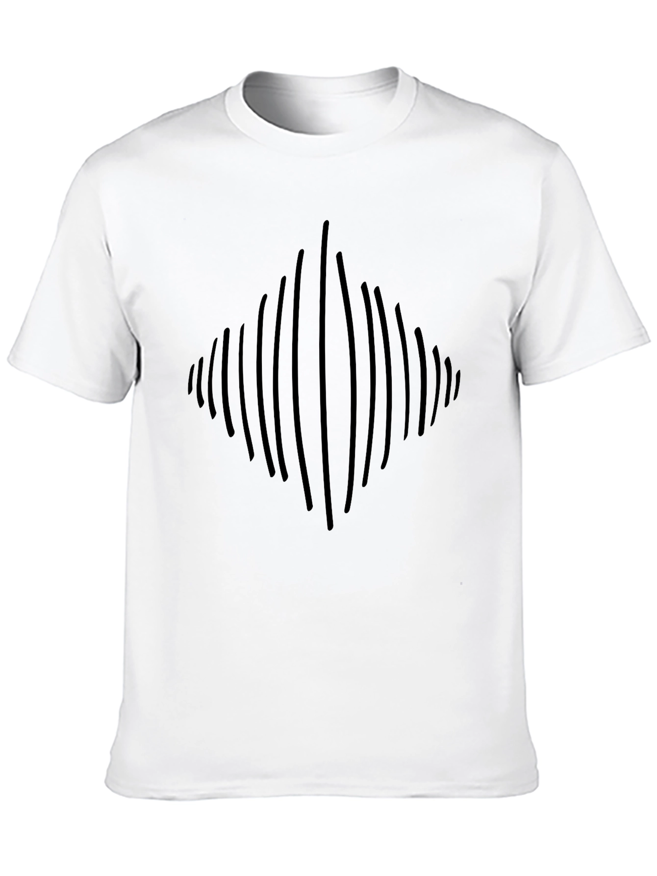 Abstract Diamond Line Art Black T-Shirt