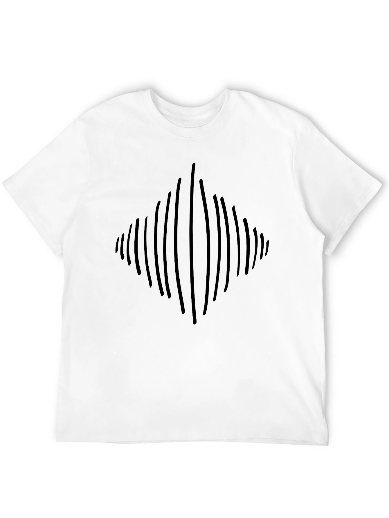 Abstract Diamond Line Art Black T-Shirt