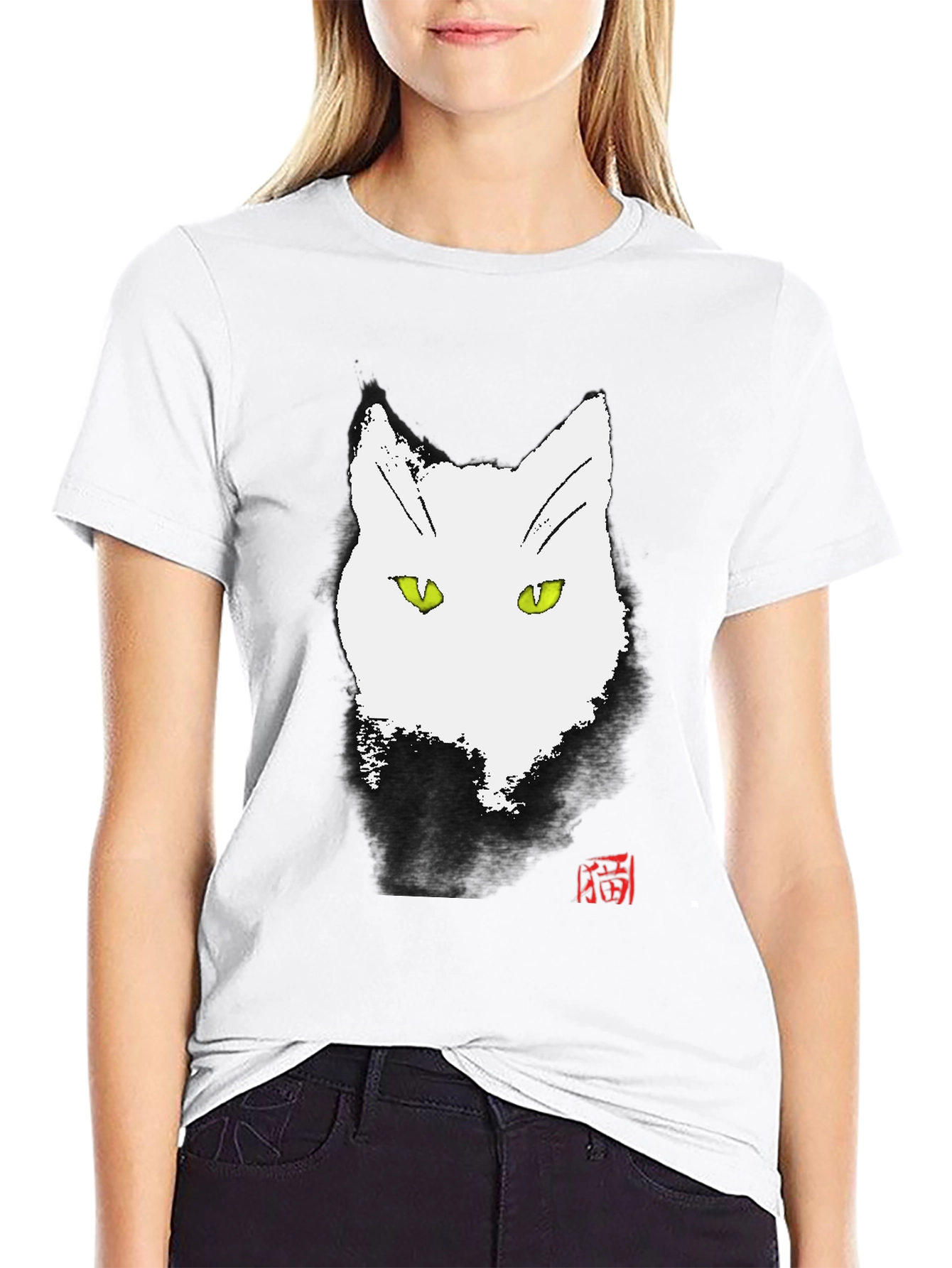 Ink Cat Graphic Tee - Unique Artistic Design