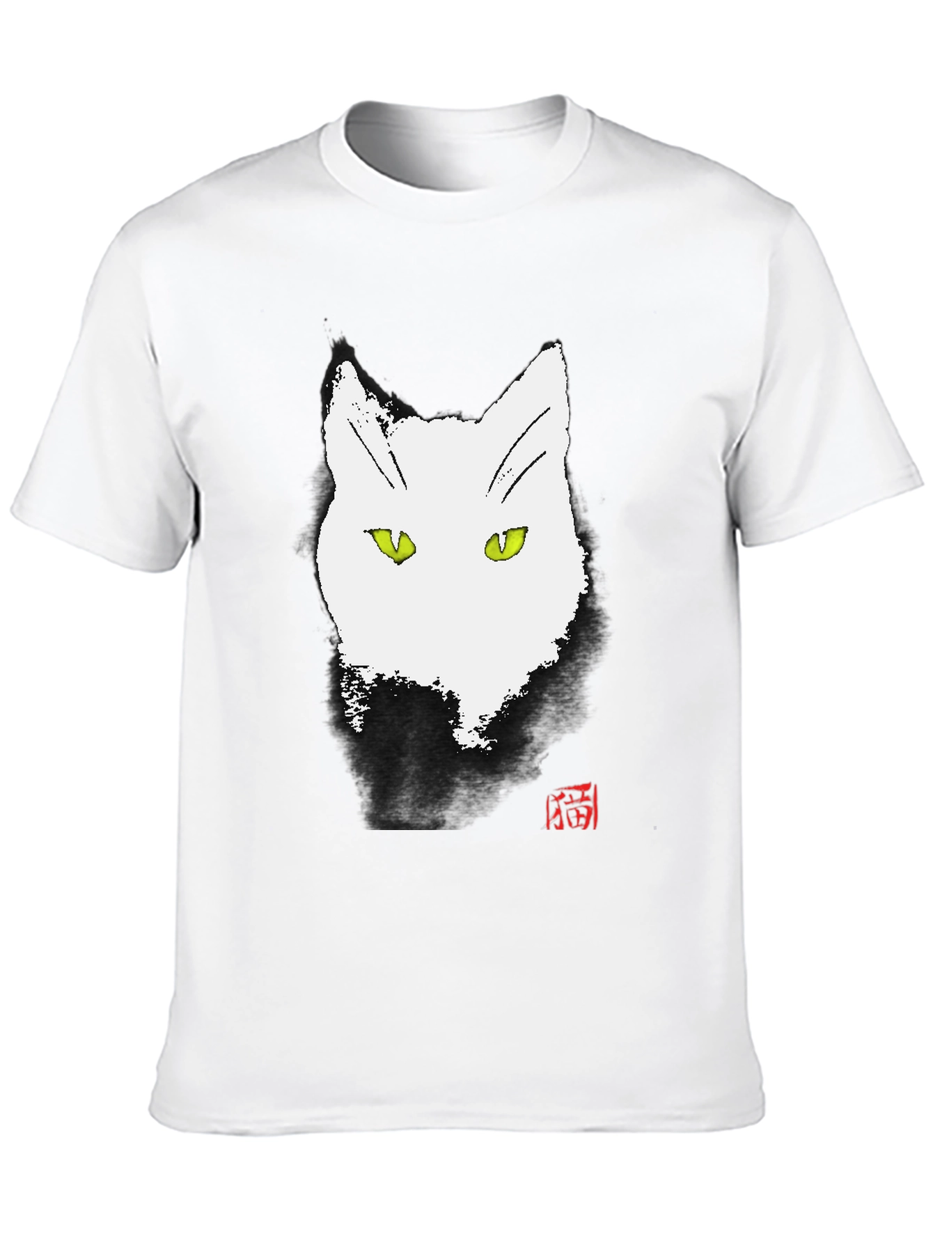 Ink Cat Graphic Tee - Unique Artistic Design