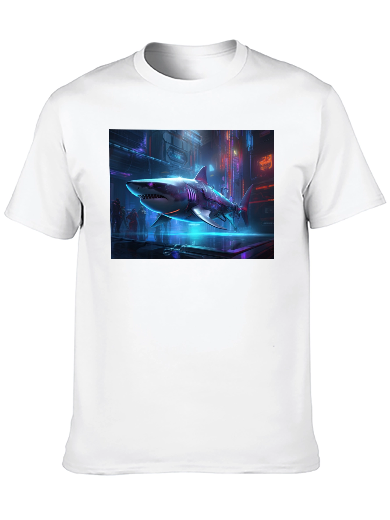 Cyberpunk Shark Graphic T-Shirt