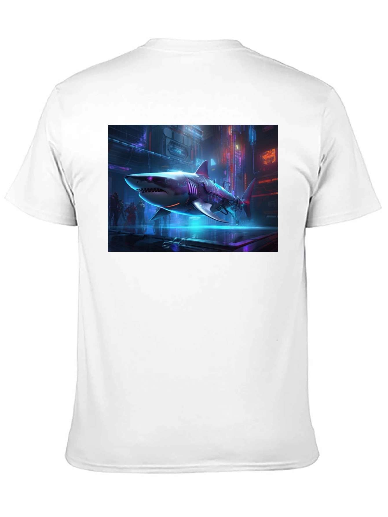 Cyberpunk Shark Graphic T-Shirt